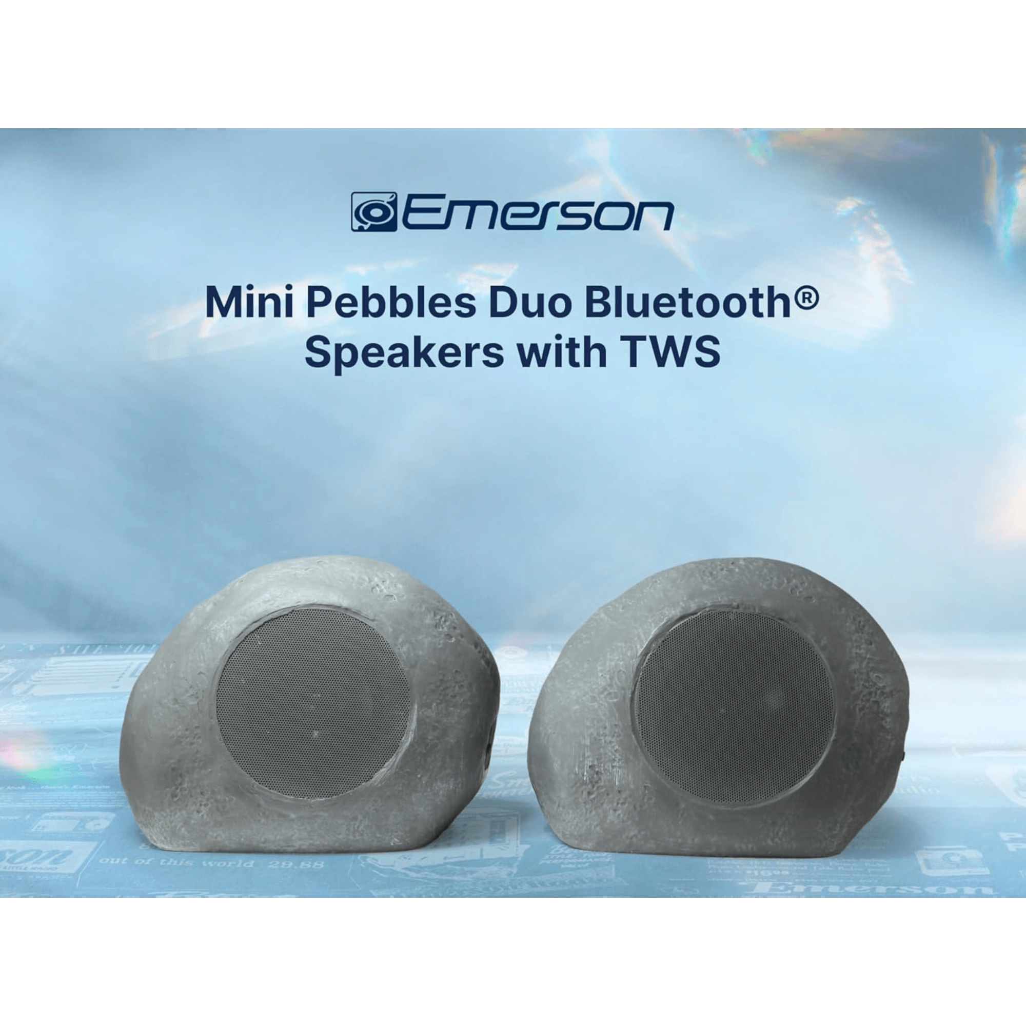 Emerson 1-Pair Mini Pebbles Duo Bluetooth Outdoor Speakers Jupiter Gear Home