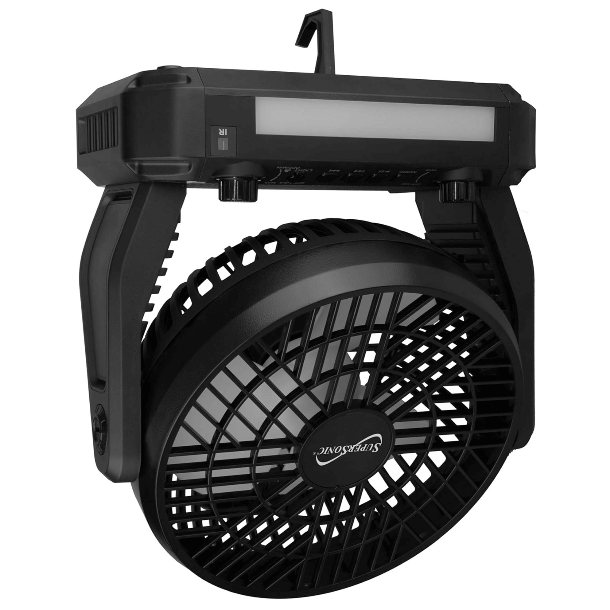 Supersonic Solar-Powered BT Speaker with FM Radio, LED Flashlight, and Fan Jupiter Gear Home