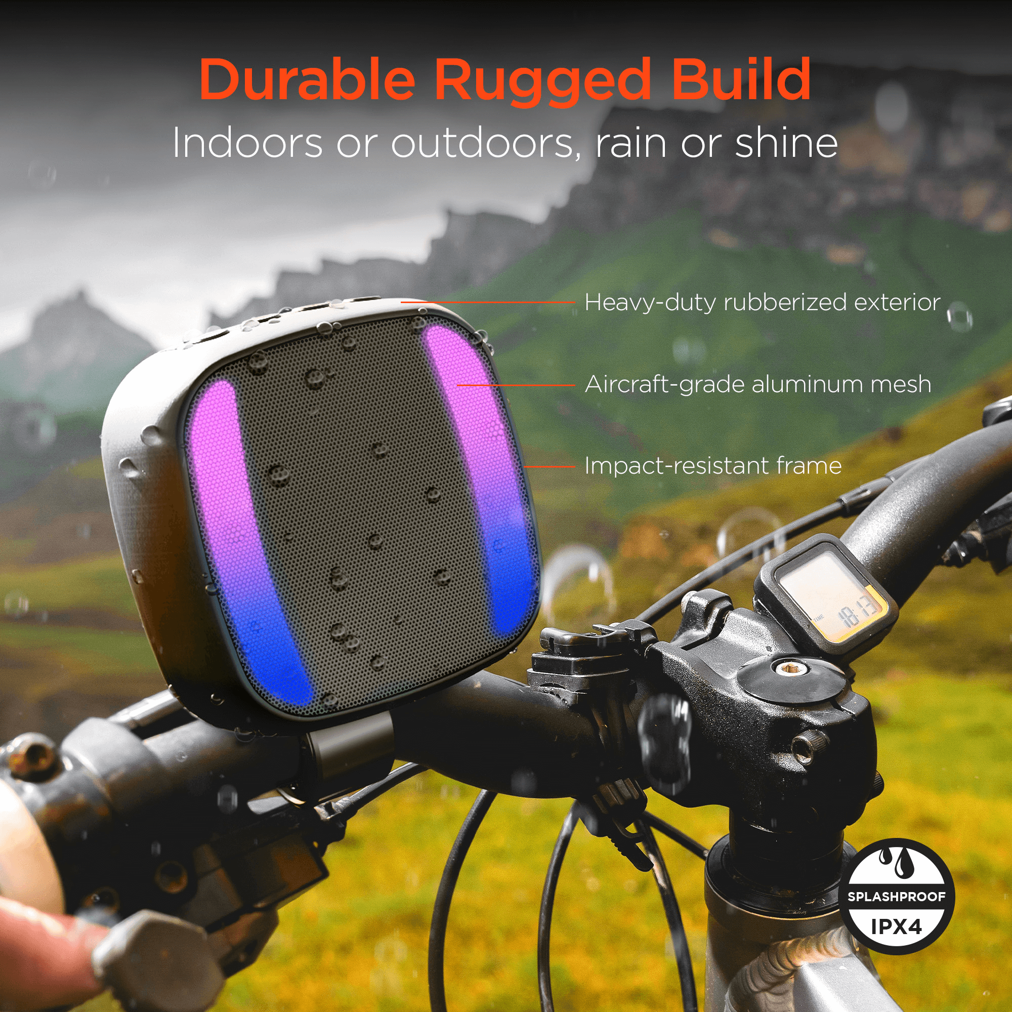 HyperGear Spin Cycle LED Wireless Bike Speaker Jupiter Gear Home