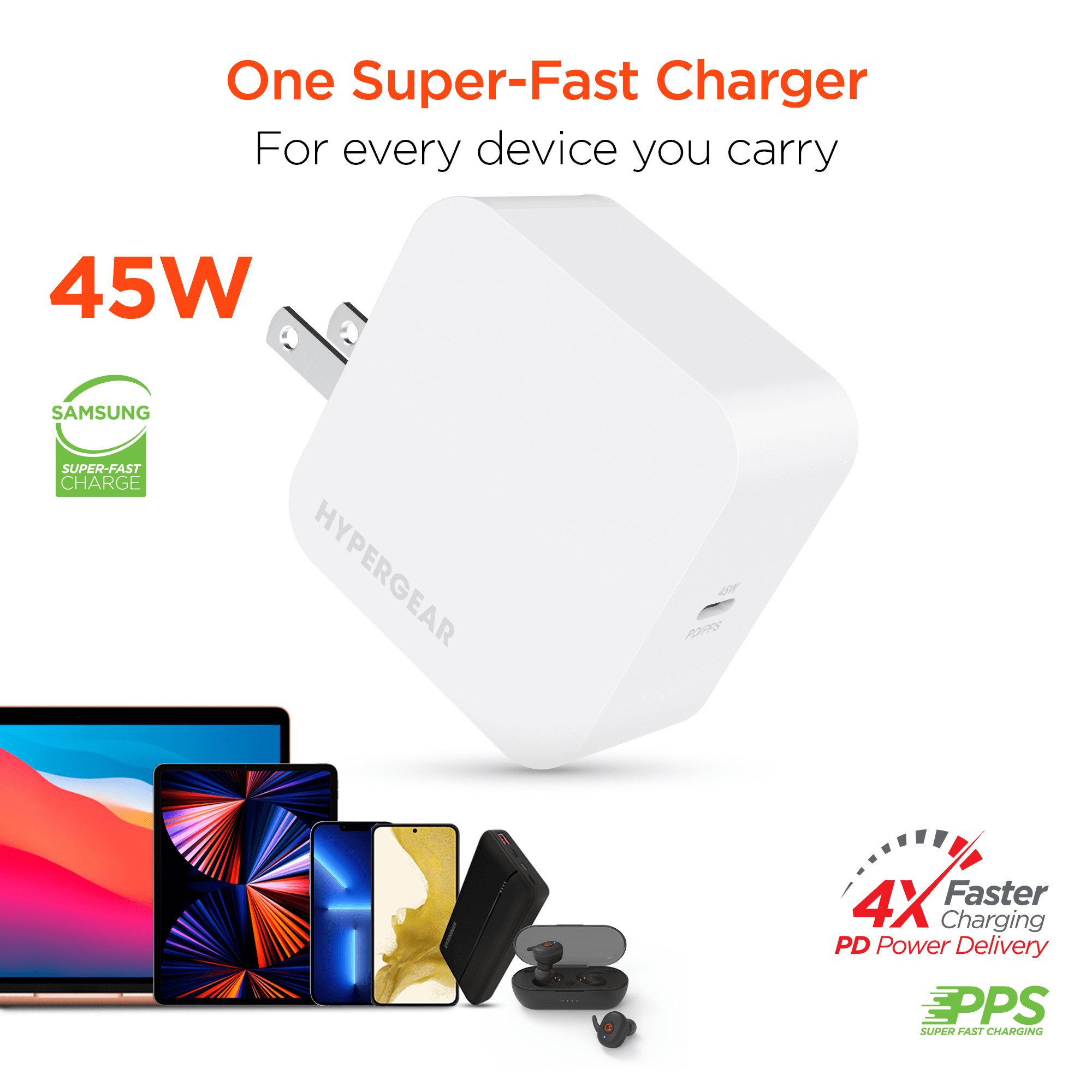 HyperGear PD45W USB-C Wall Charger Jupiter Gear Home