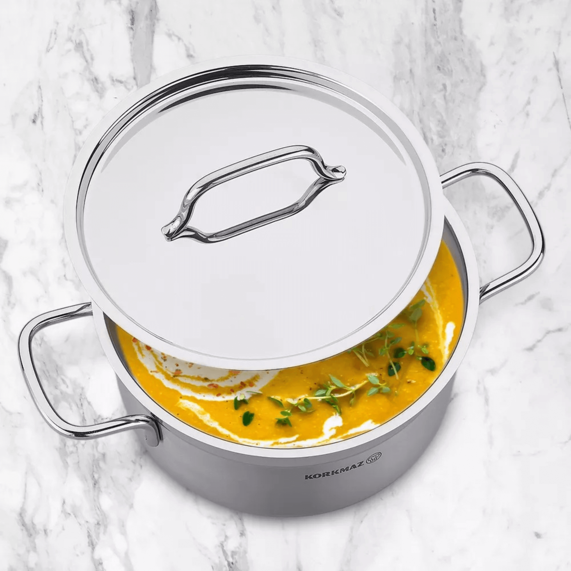 Korkmaz Alfa 14L Extra-Deep Stainless Steel Casserole Dish with Lid Jupiter Gear Home
