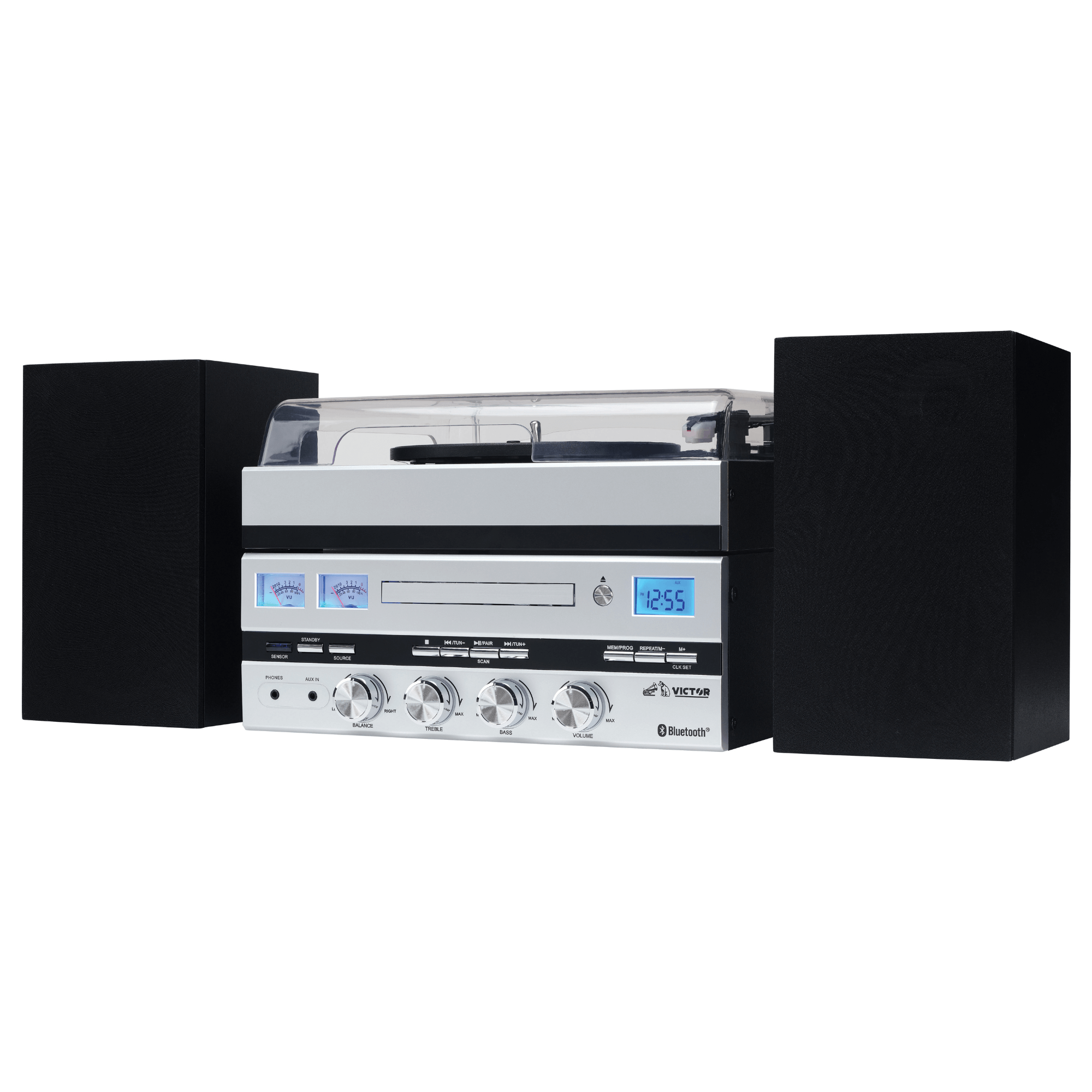 Victor Geneva 5-in-1 Desktop Music Center w Streaming Capabilities and FM Radio Jupiter Gear Home
