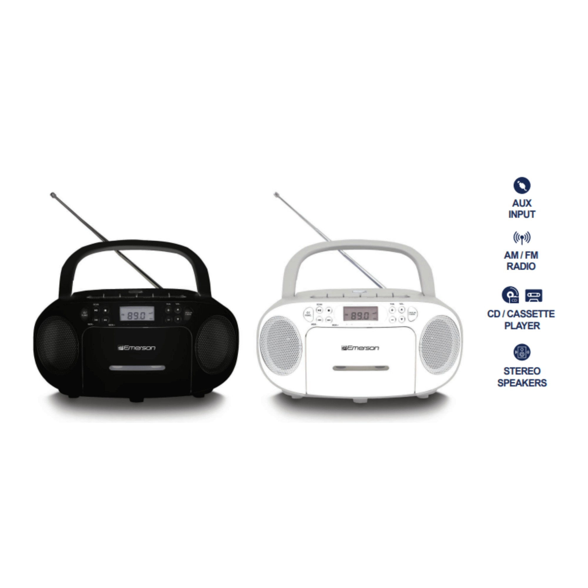 Emerson Portable CD/Cassette Boombox Jupiter Gear Home