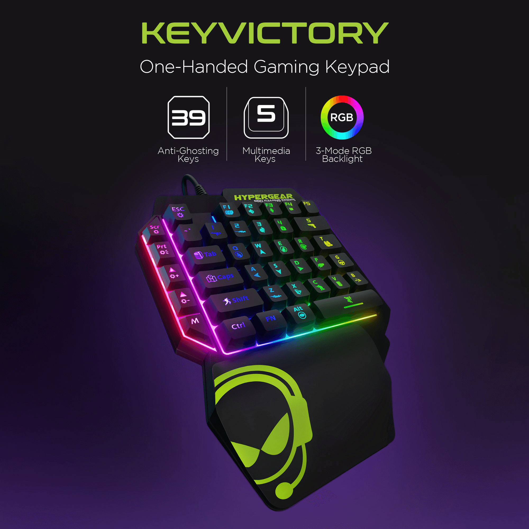 HyperGear KeyVictory One-Handed Gaming Keypad Jupiter Gear Home