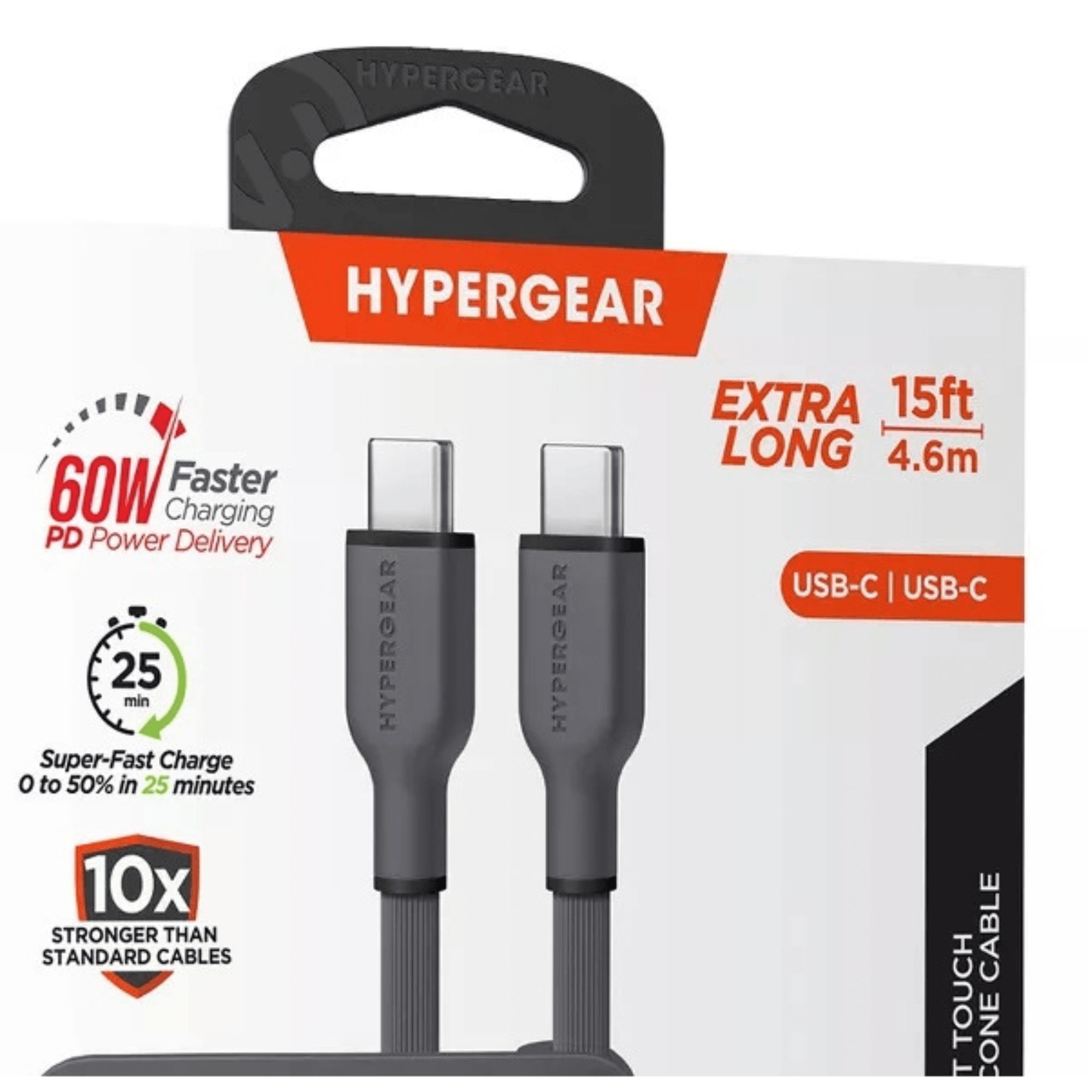 HyperGear Flexi PRO USB-C to USB-C Cable 15ft Jupiter Gear Home