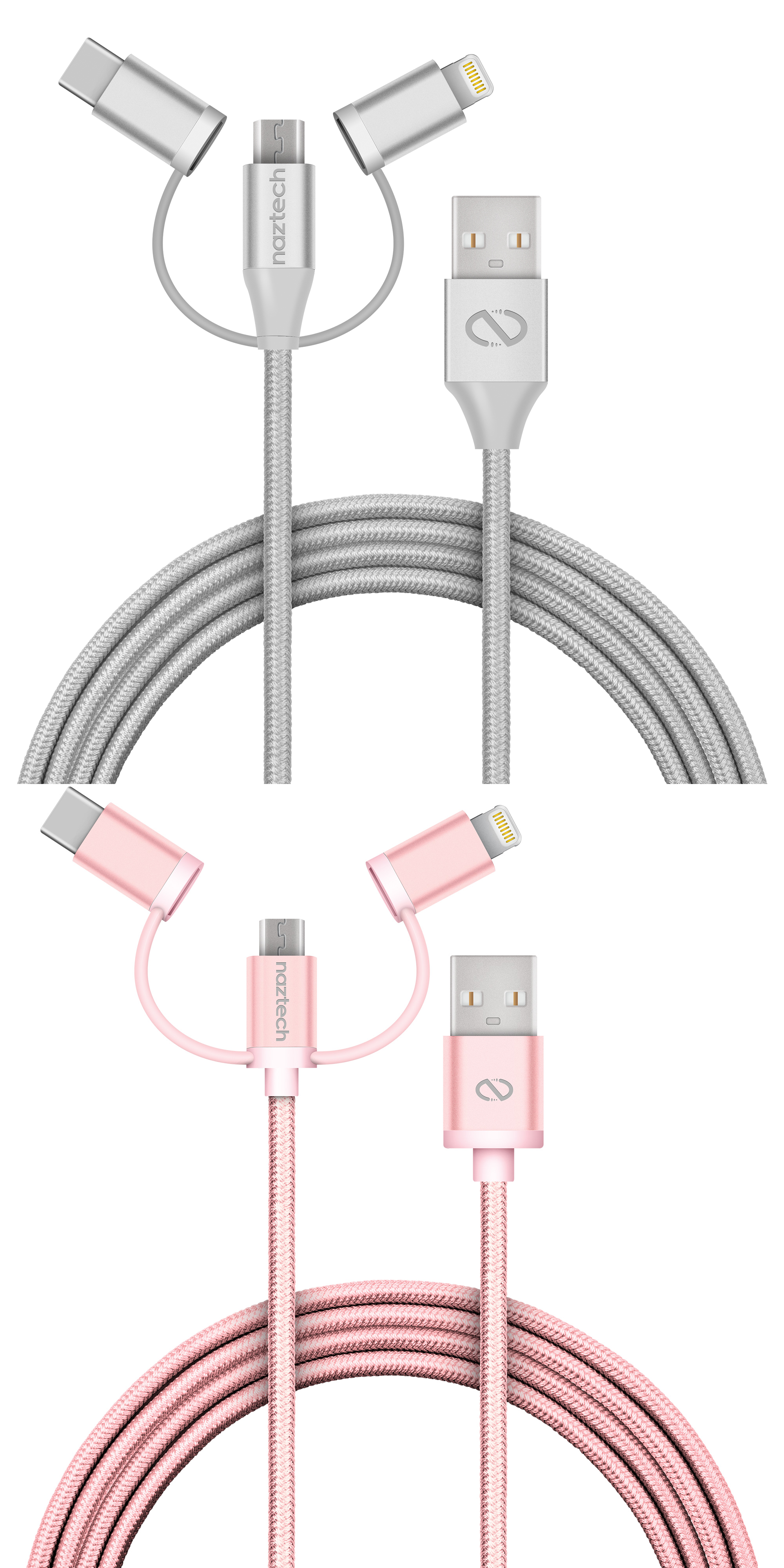 Naztech 3X1 Micro Lightning & USB-C Charge & Sync 6ft Cable Jupiter Gear Home