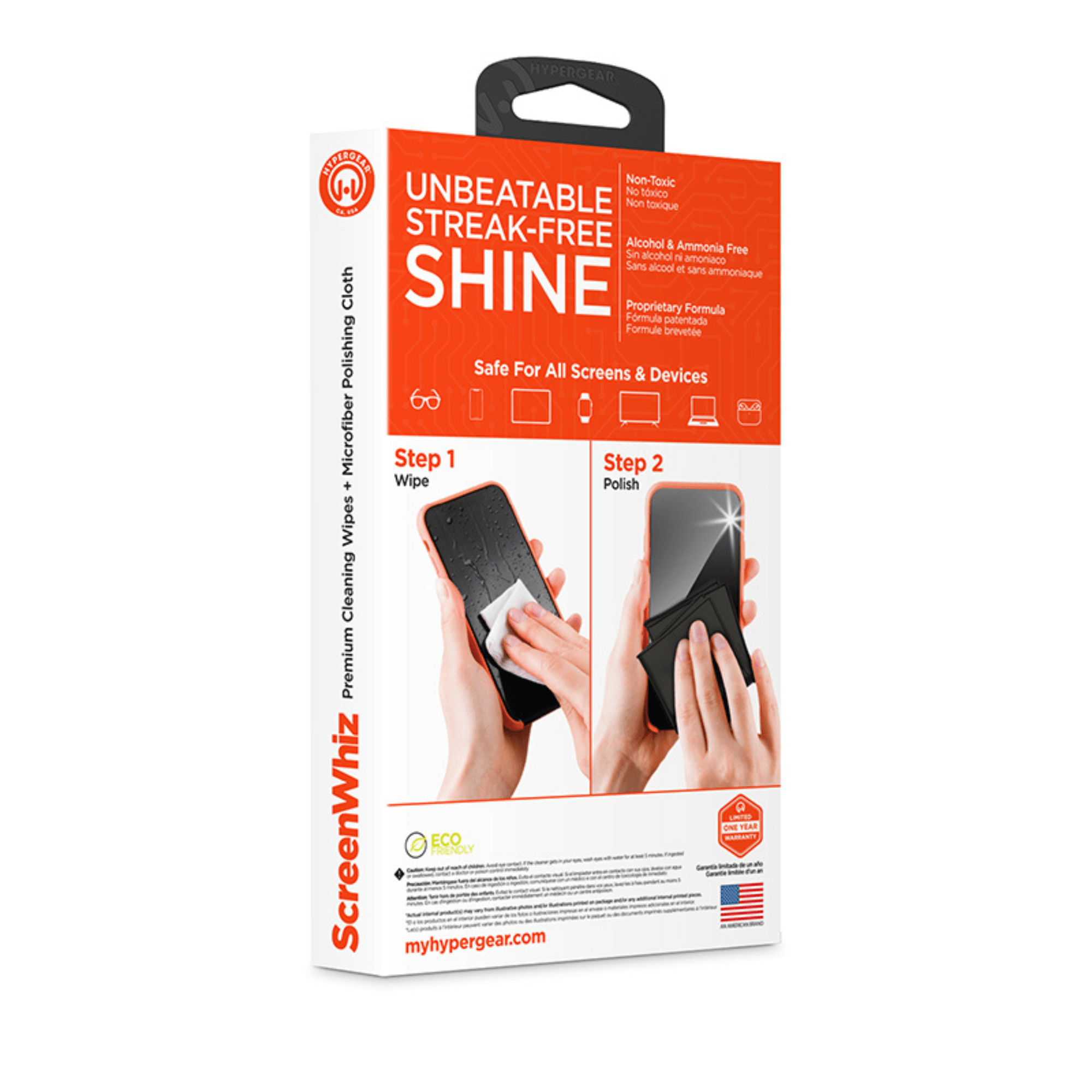HyperGear ScreenWhiz Screen Cleaning Wipes and Cloth Kit Jupiter Gear Home