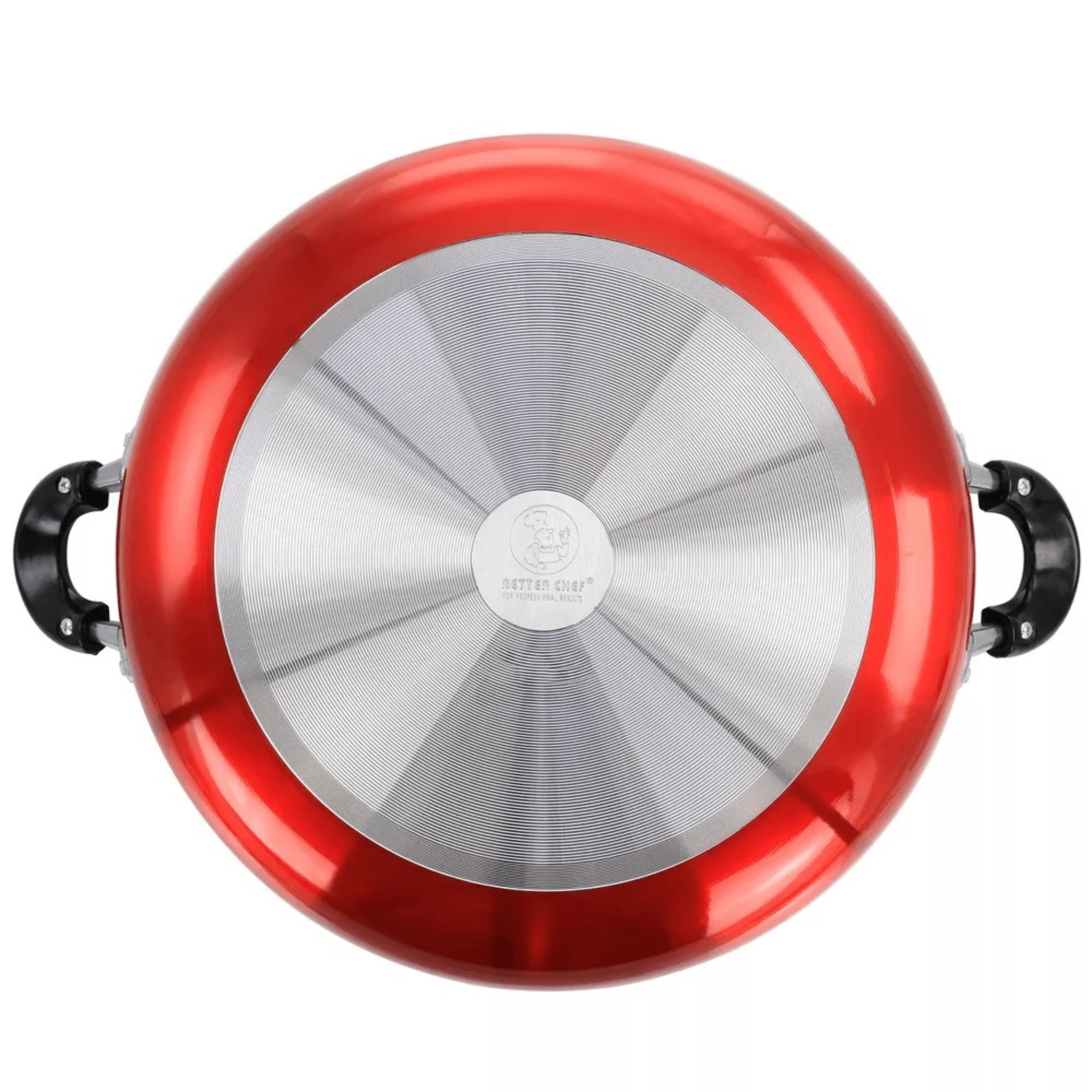 Better Chef 14" Aluminum Non-Stick Metallic Red Deep Fryer with Glass Lid Jupiter Gear Home