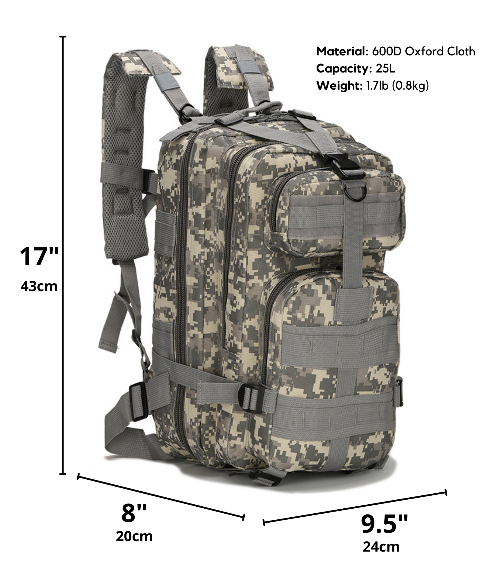 JupiterGear 25L Unisex Backpack Molle Bag Rucksack Range Bag Jupiter Gear Home