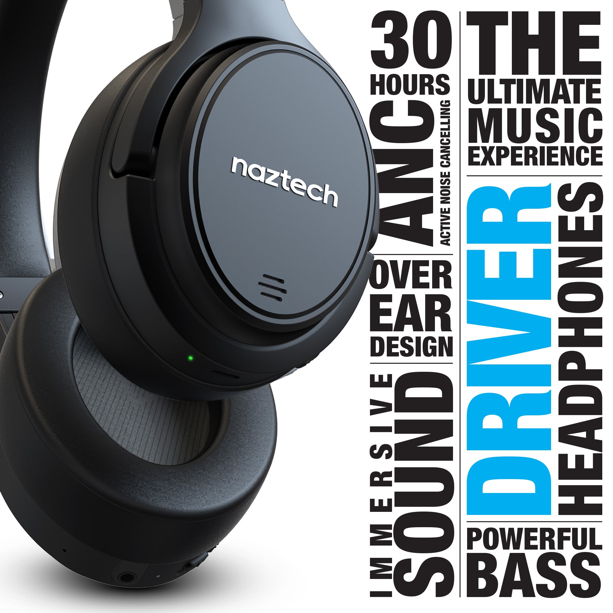 Naztech Driver ANC1000 Wireless Headphones Jupiter Gear Home