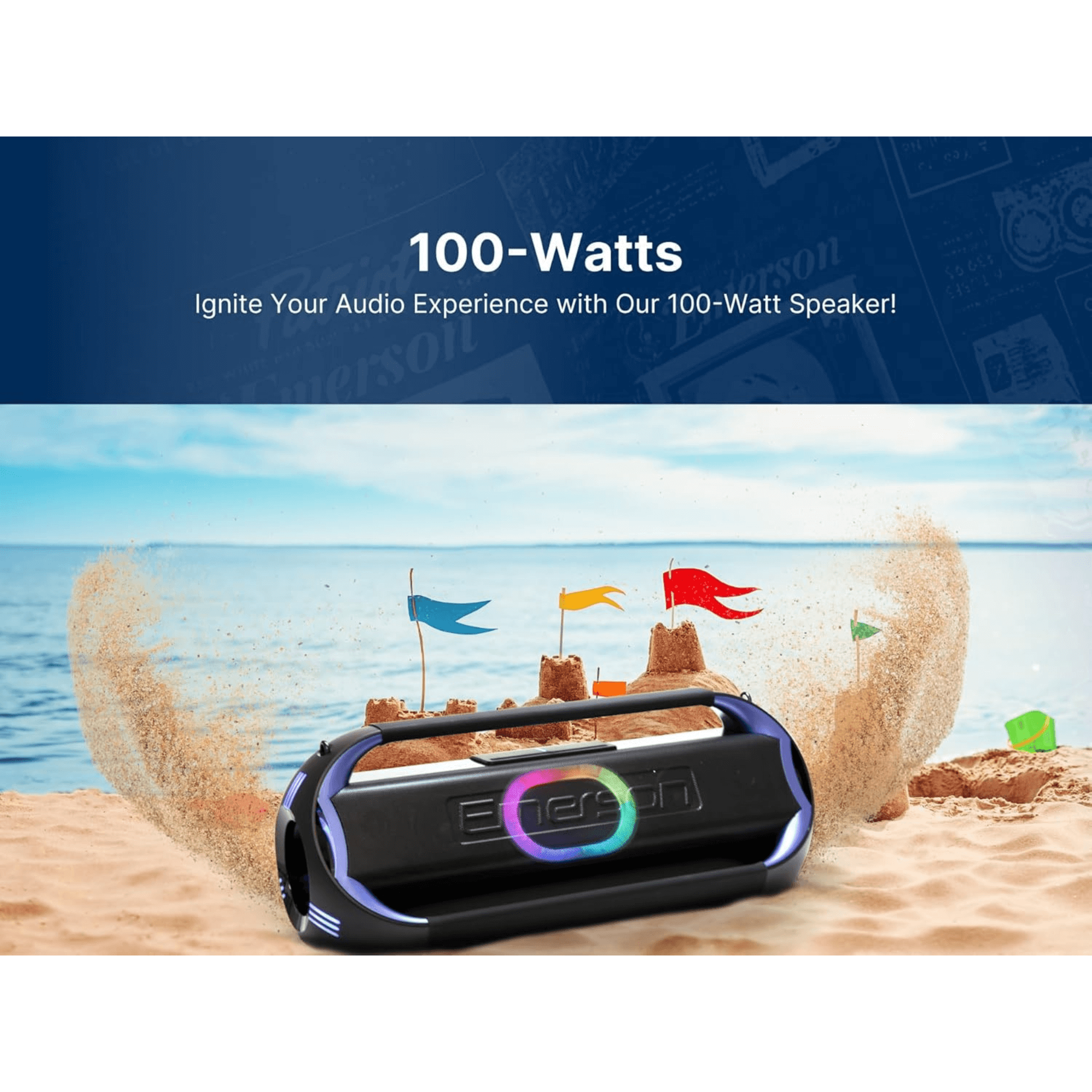 Emerson Triad Grip XL Portable Bluetooth LED Party Speaker Jupiter Gear Home