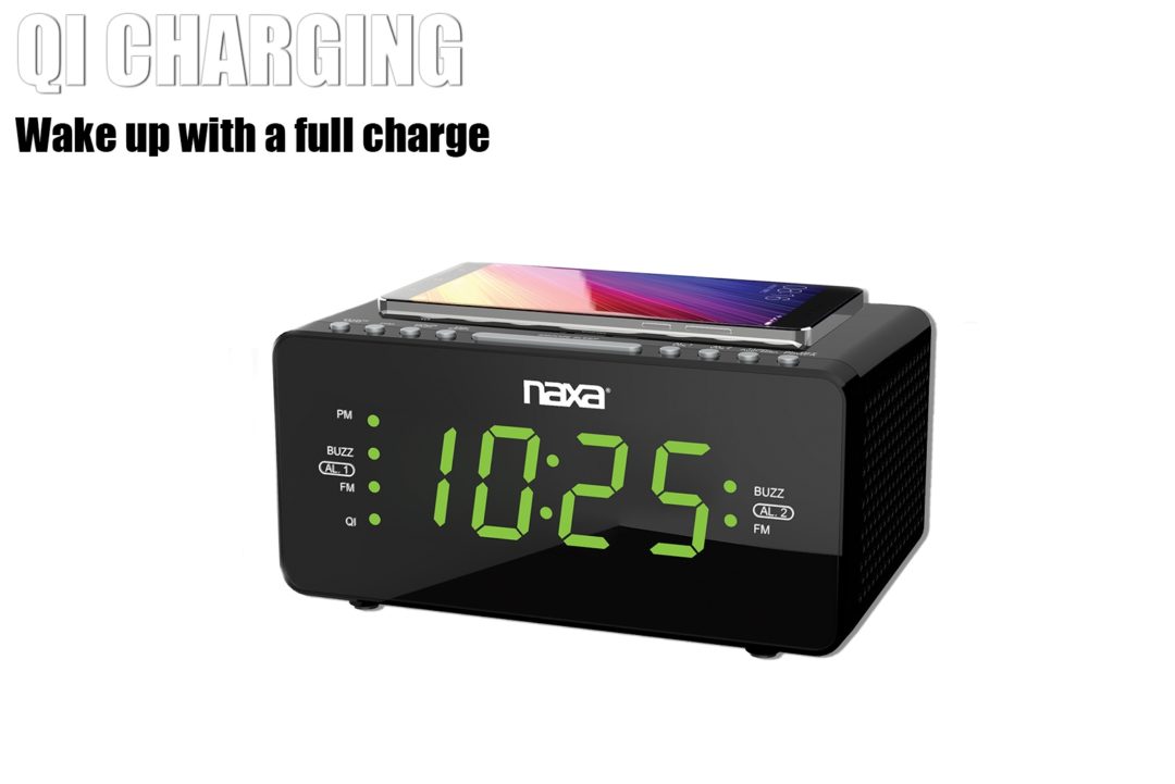 Naxa Dual Alarm Clock with Qi Wireless Charging Function (NRC-191) Jupiter Gear Home