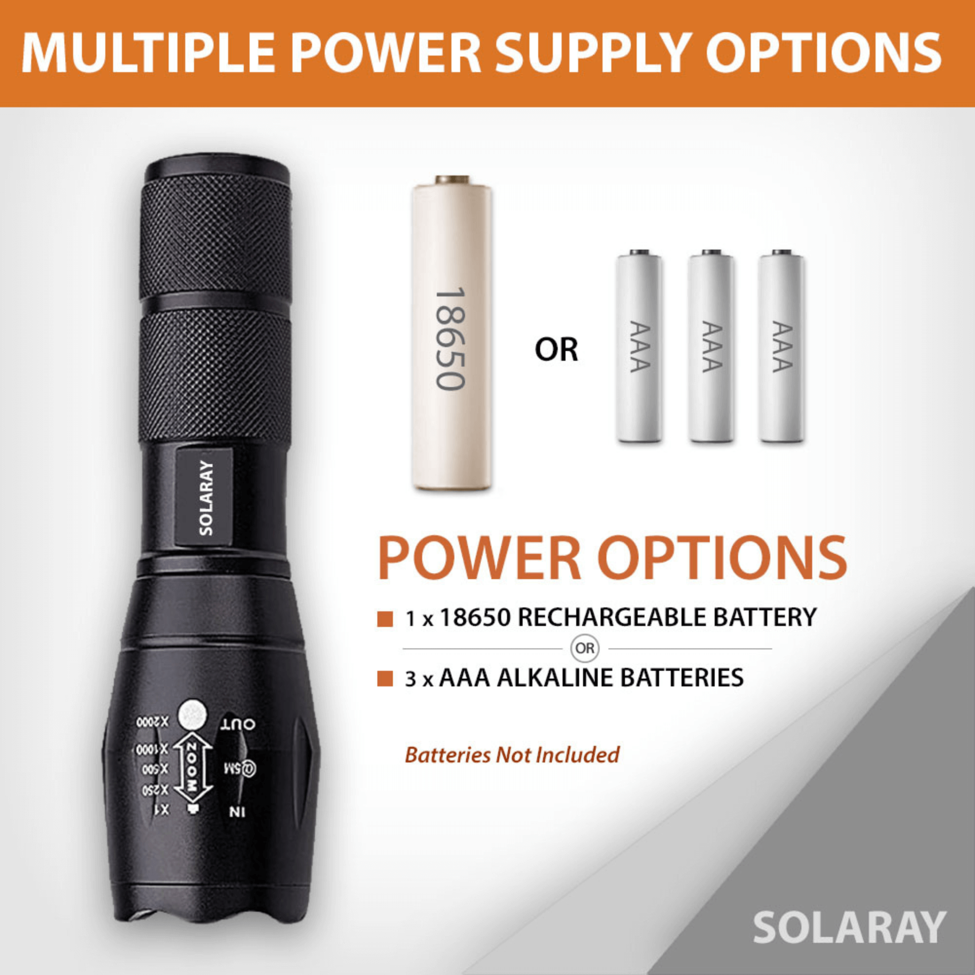 Solaray ZX-1 AAA Battery LED Flashlight 2-Pack Jupiter Gear Home