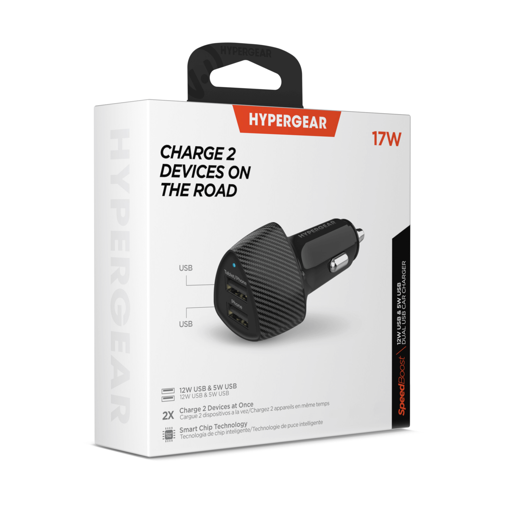HyperGear SpeedBoost 12W USB + 5W USB Car Charger Jupiter Gear Home