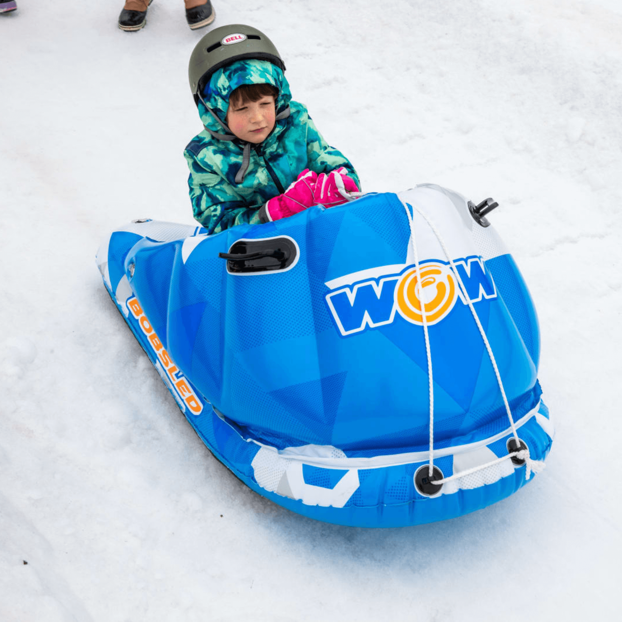 WOW Watersports Snow Tube Bobsled for Kids and Adults w Front Snow Shield Jupiter Gear Home