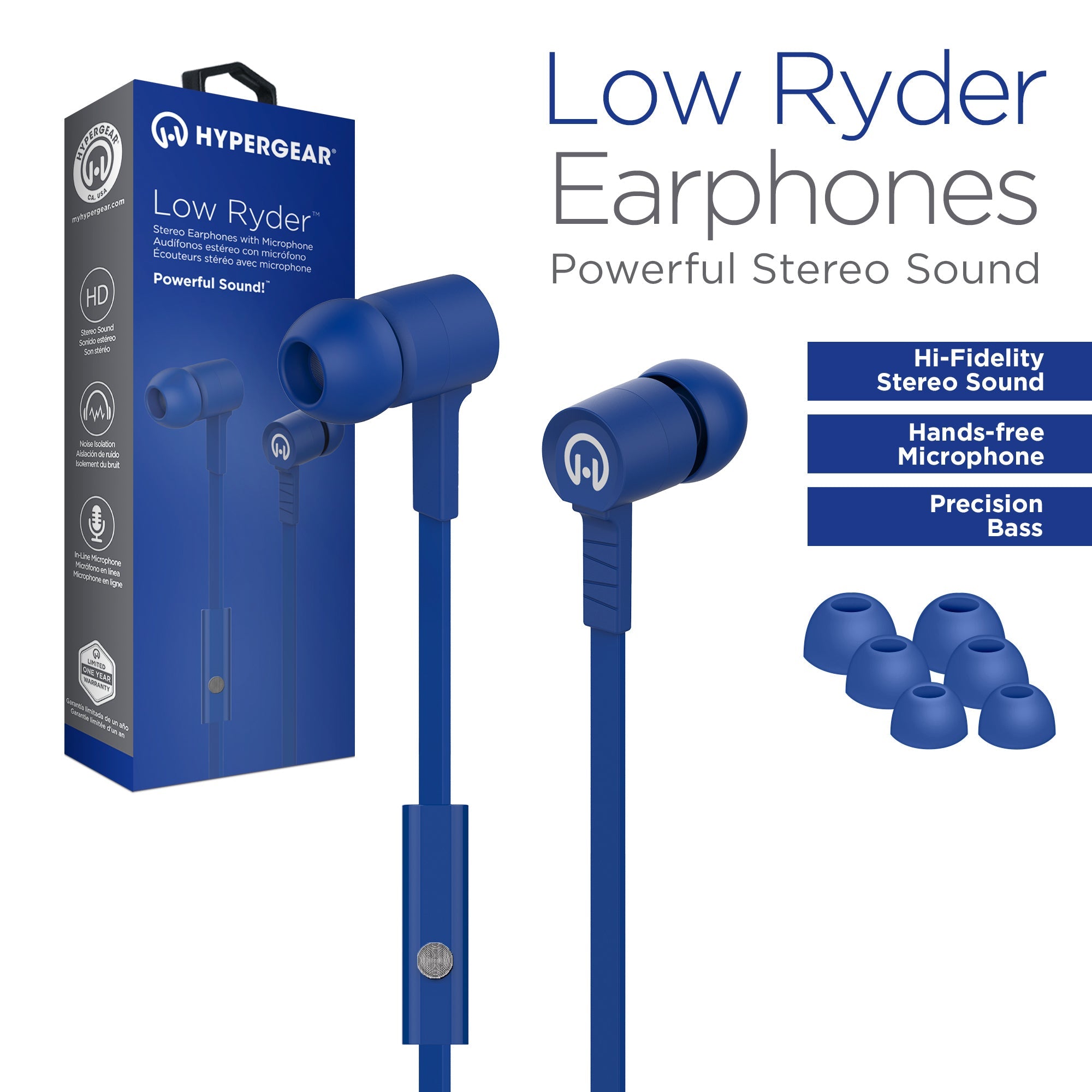 HyperGear Low Ryder Earphones w Mic 3.5mm Jupiter Gear Home
