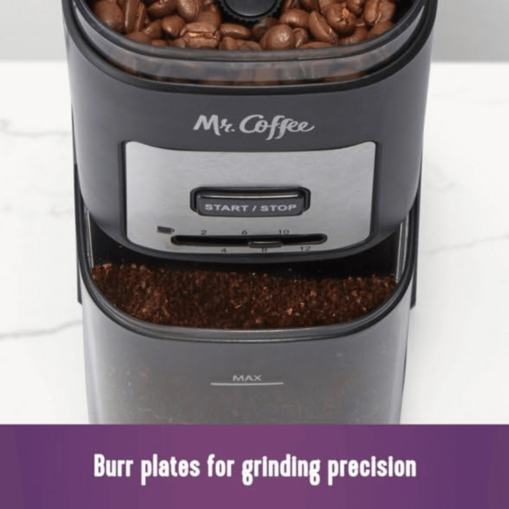 Mr. Coffee Burr Mill Large-Capacity Automatic Coffee Grinder with 12 Custom Grinders Jupiter Gear Home