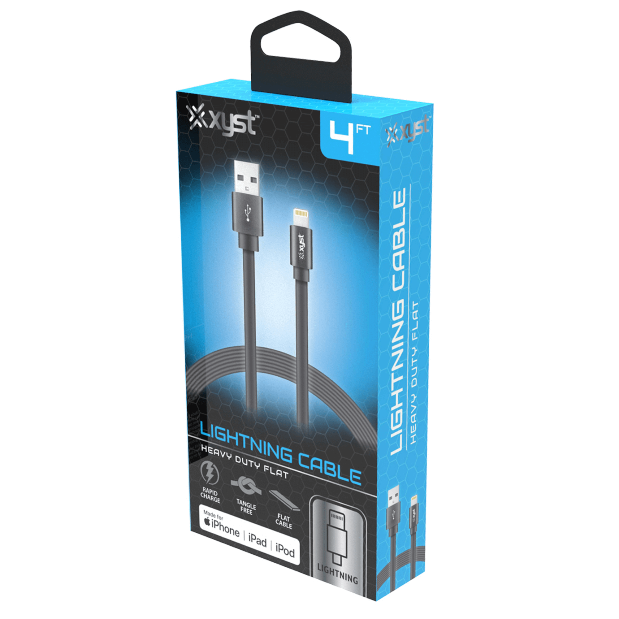 Xyst Charge and Sync USB to Lightning Flat Cable 4Ft Jupiter Gear Home