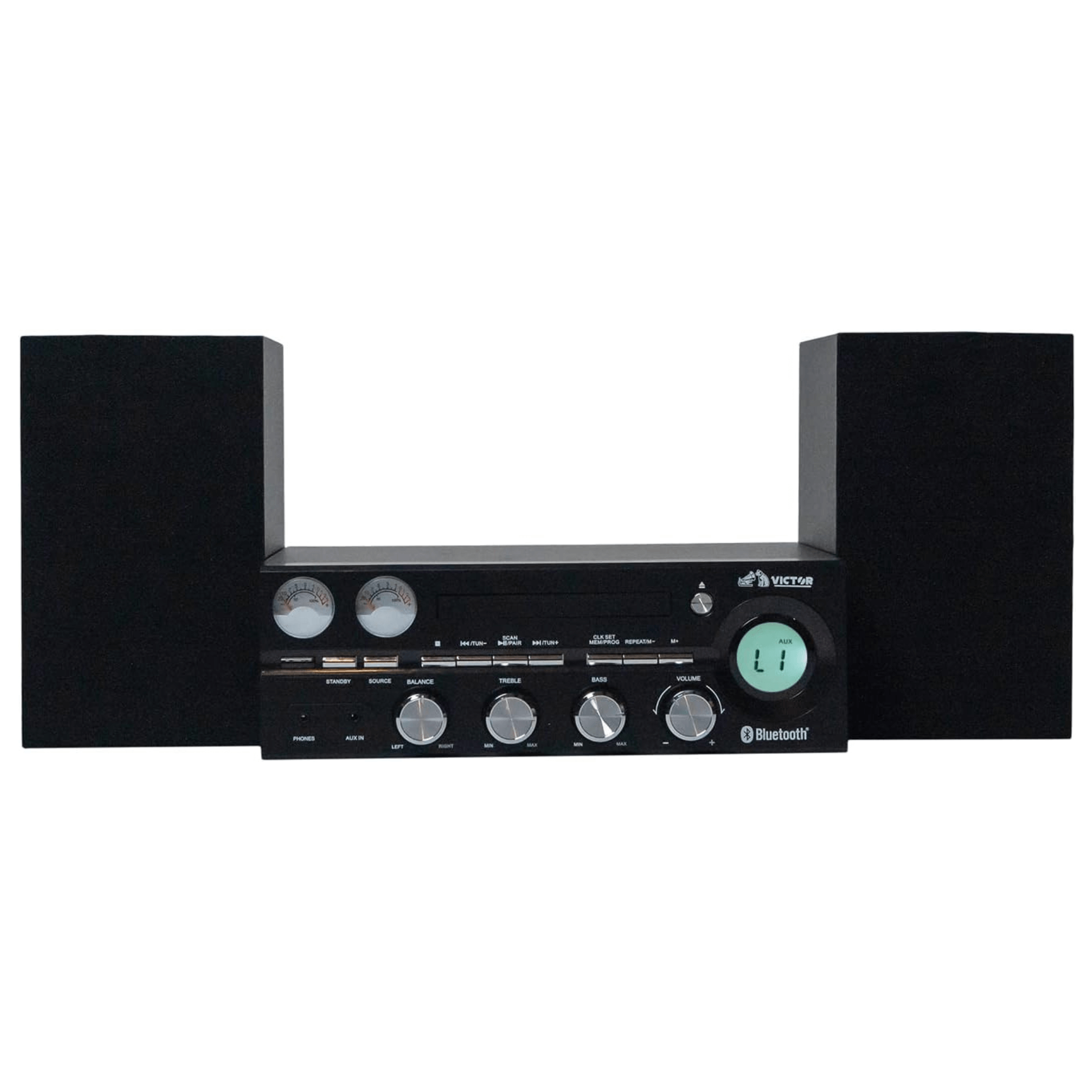 Victor Milwaukee 50W Desktop CD Stereo System Black - Refurbished Jupiter Gear Home