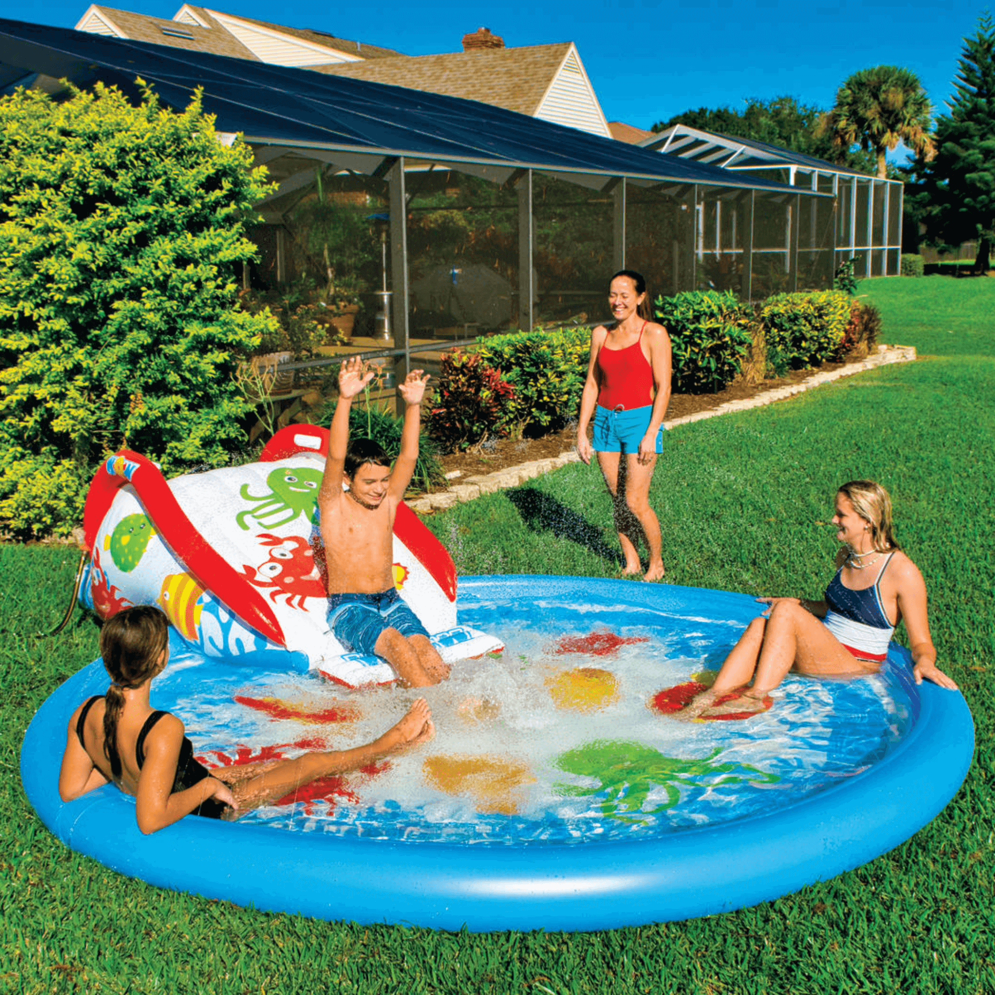 WOW Watersports Under the Sea 10 Ft Splash Pad with Adjustable Built-in Sprinkler System Jupiter Gear Home