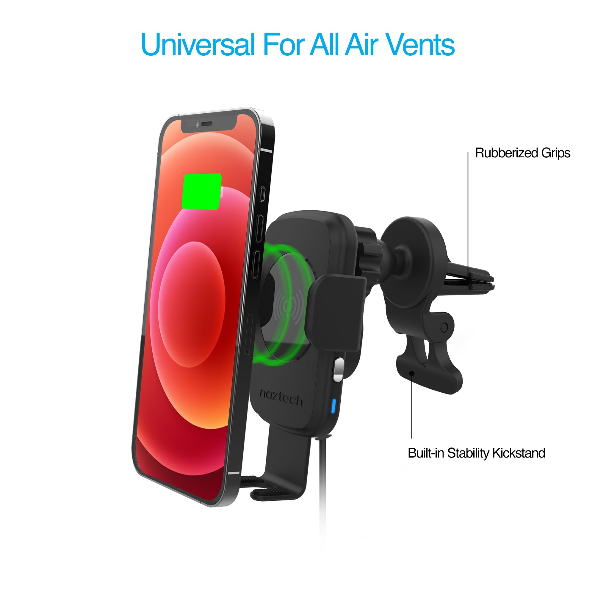 Naztech Smart Grip Wireless Charging Car Mount Jupiter Gear Home
