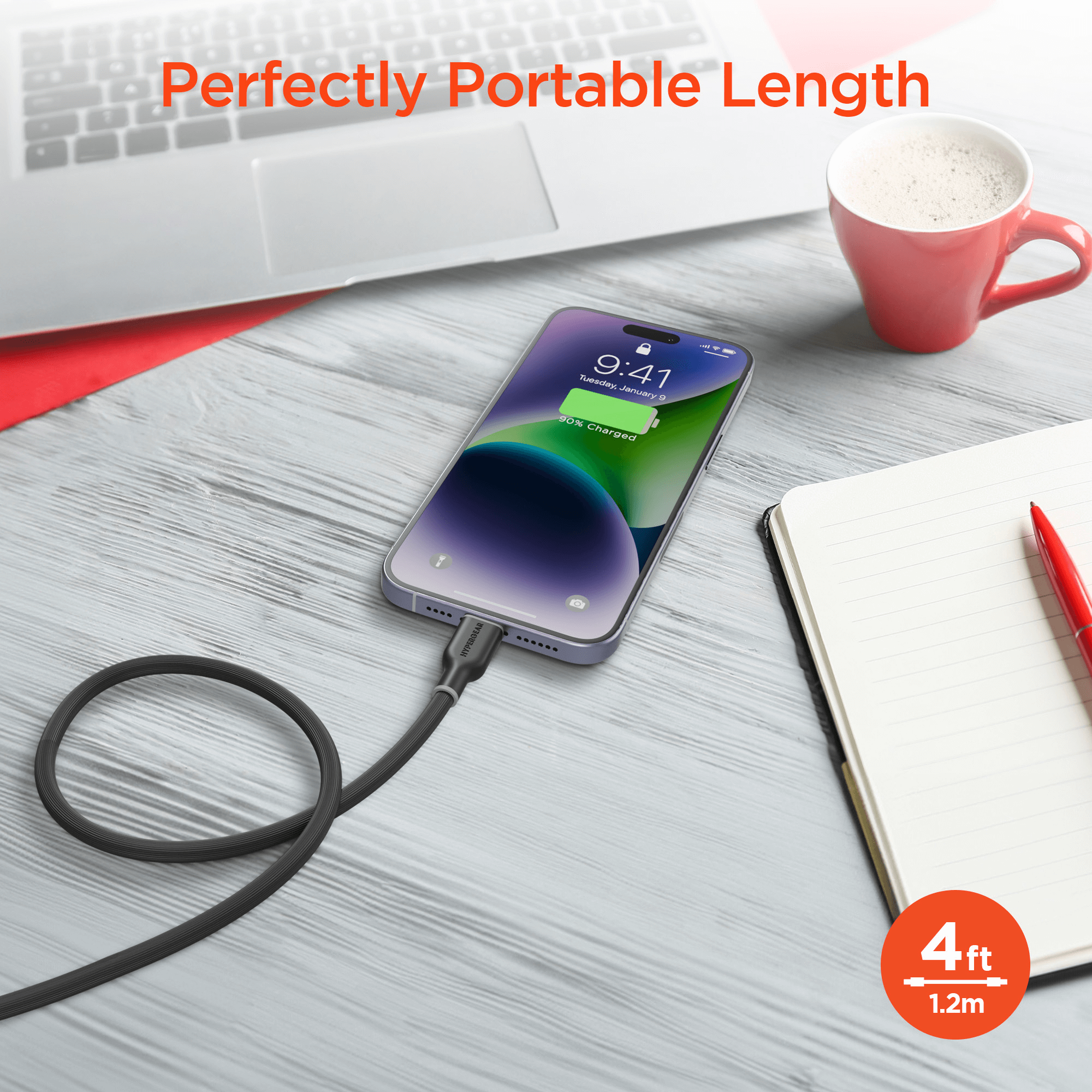 HyperGear Flexi PRO USB-C to Lightning Cable 4ft Jupiter Gear Home