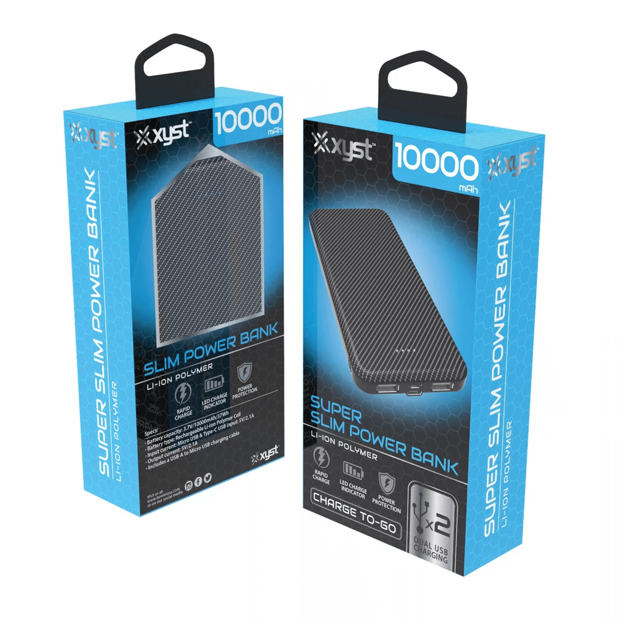 Xyst Super Slim 10000mAh Dual USB Power Bank Jupiter Gear Home