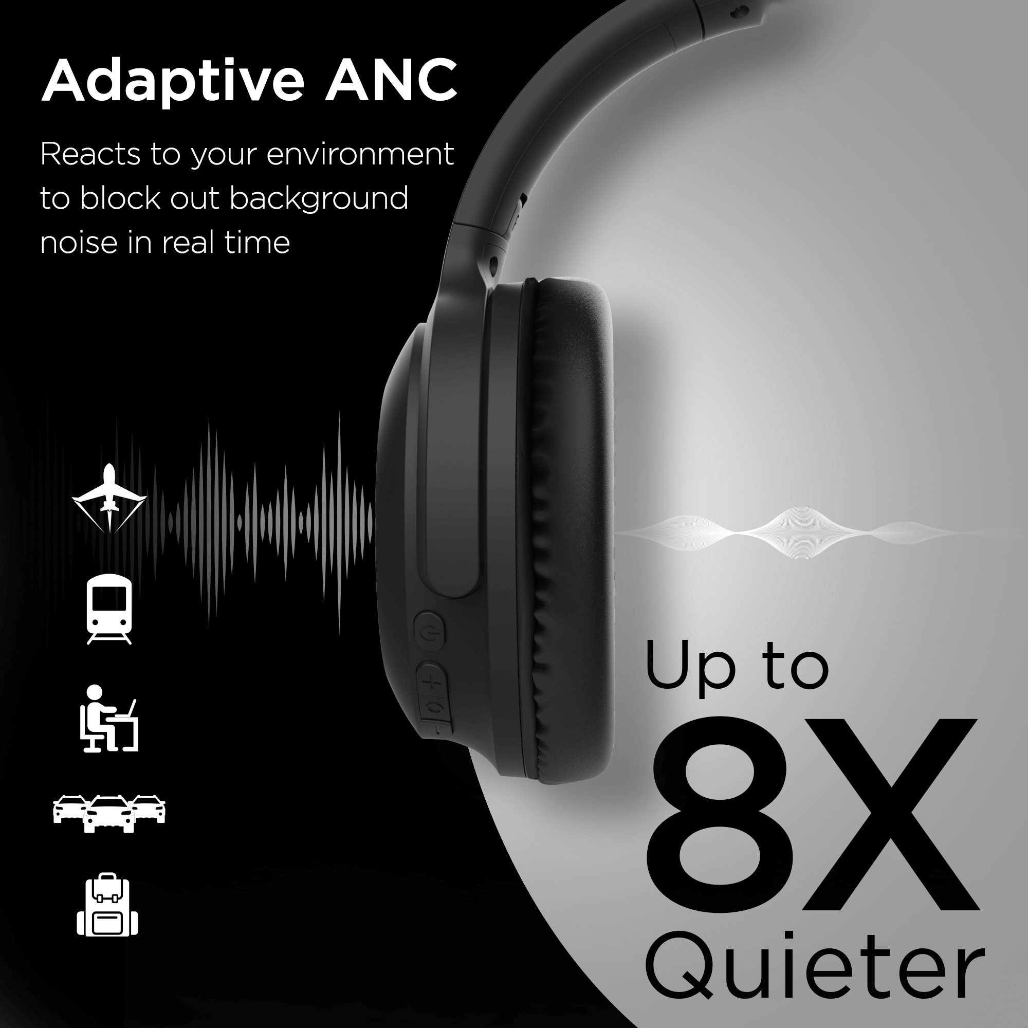 HyperGear Stealth2 ANC Wireless Headphones Jupiter Gear Home