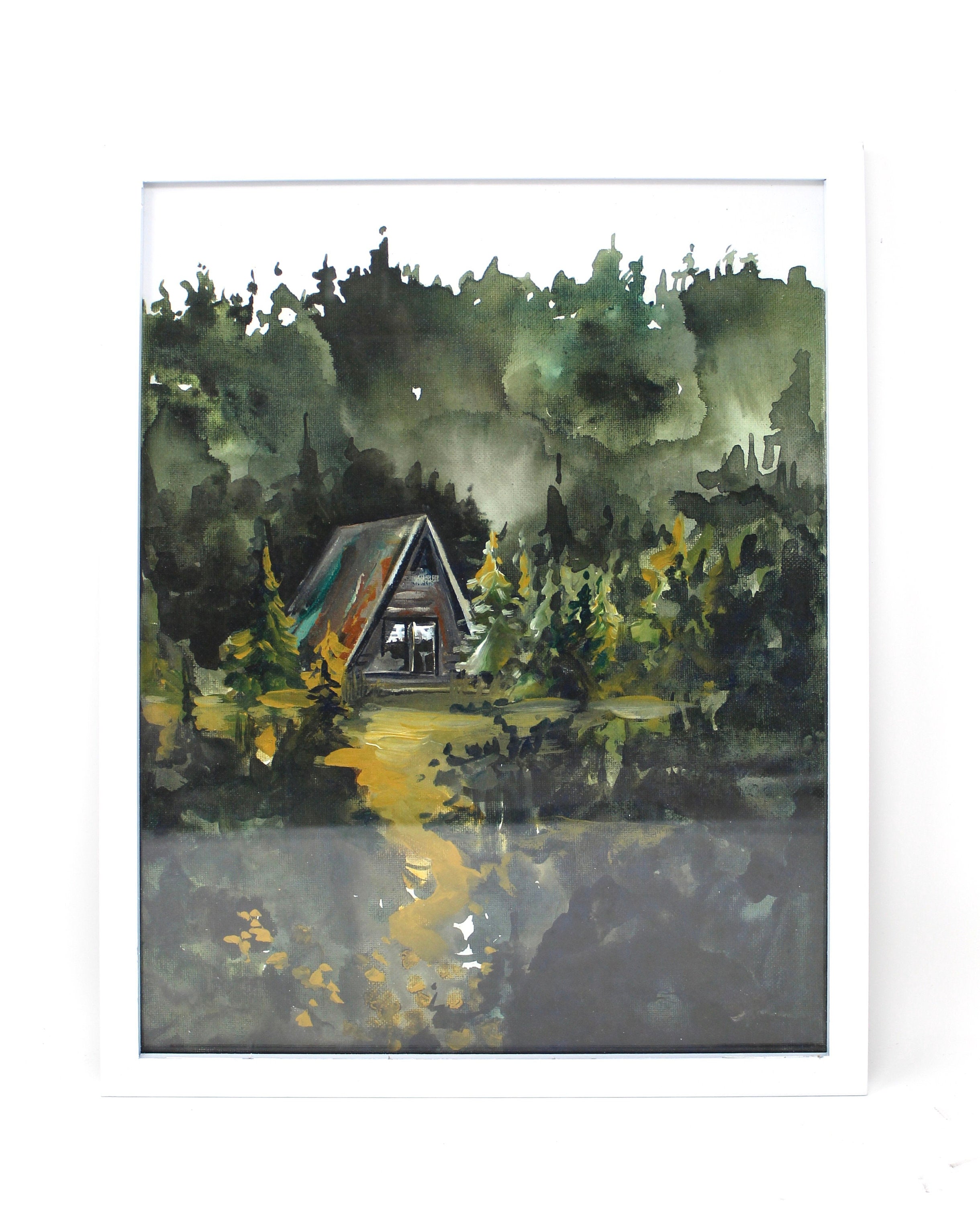 Cozy Cabin Print 11x14 Adventure Print Home Decor Cabin Watercolor Inspirational Wall Art DC-Shelby Kregel Art and Design