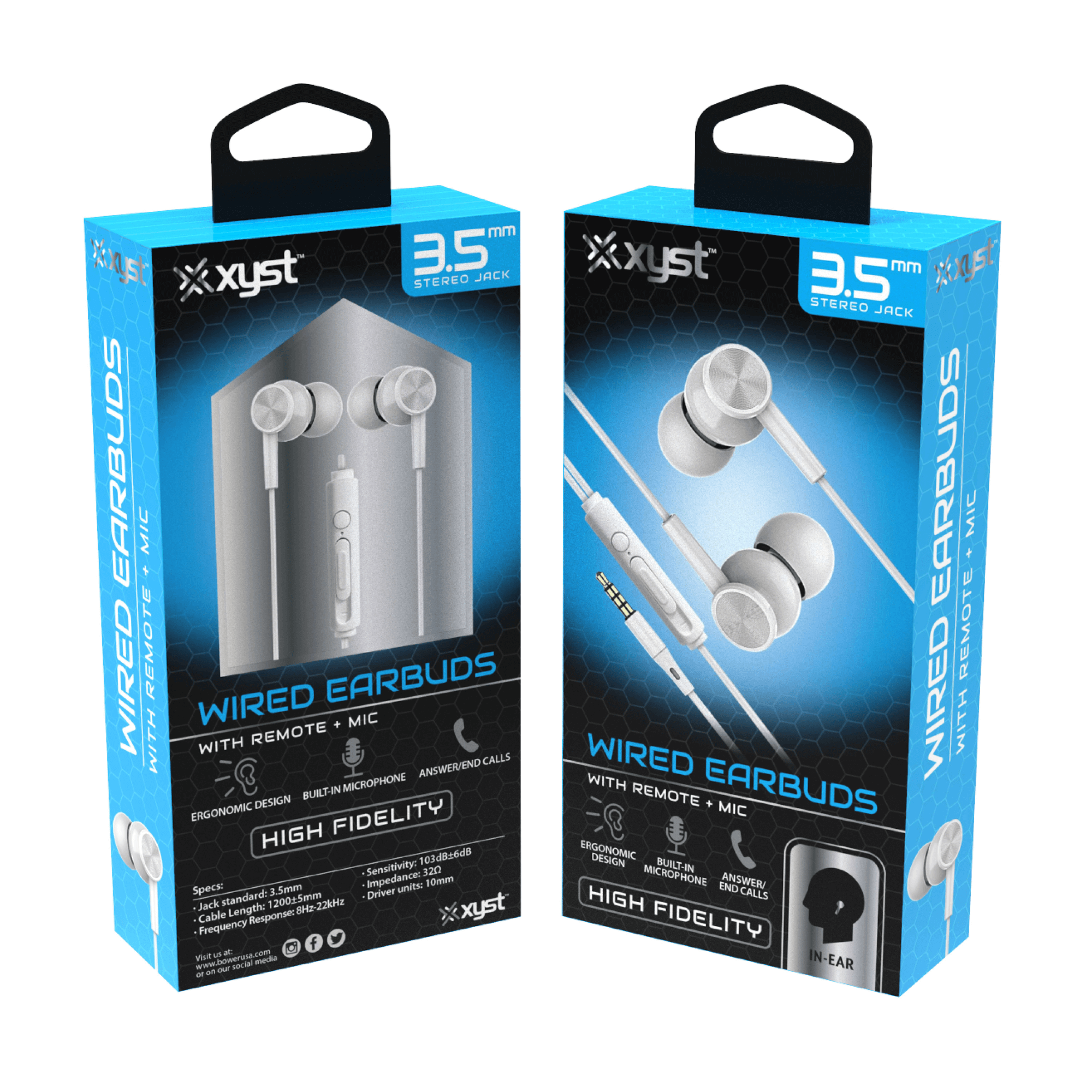 Xyst 3.5mm Stereo In-Ear Earbuds with Microphone Jupiter Gear Home