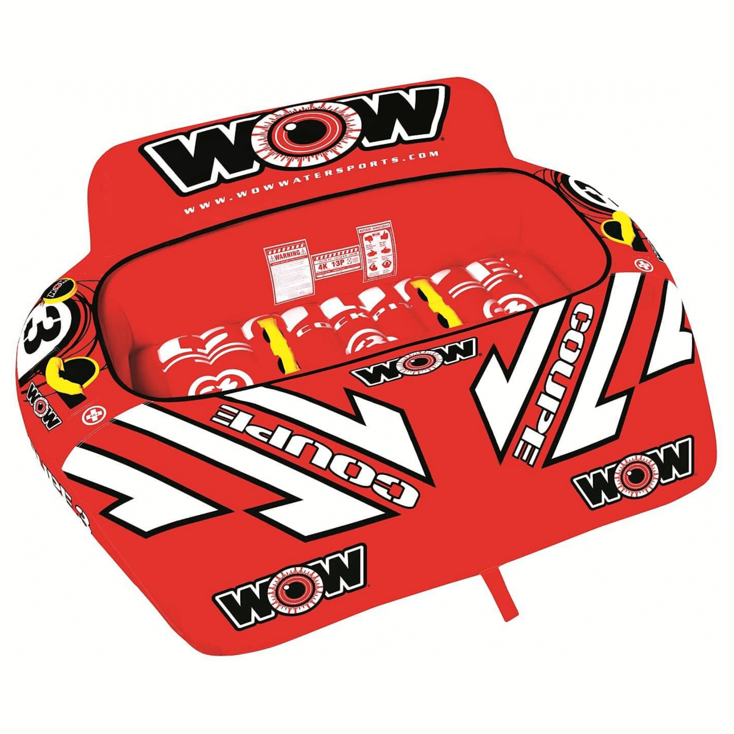 WOW Watersports 3-Person Coupe Cockpit Towable with Drop Speed Bottom Jupiter Gear Home