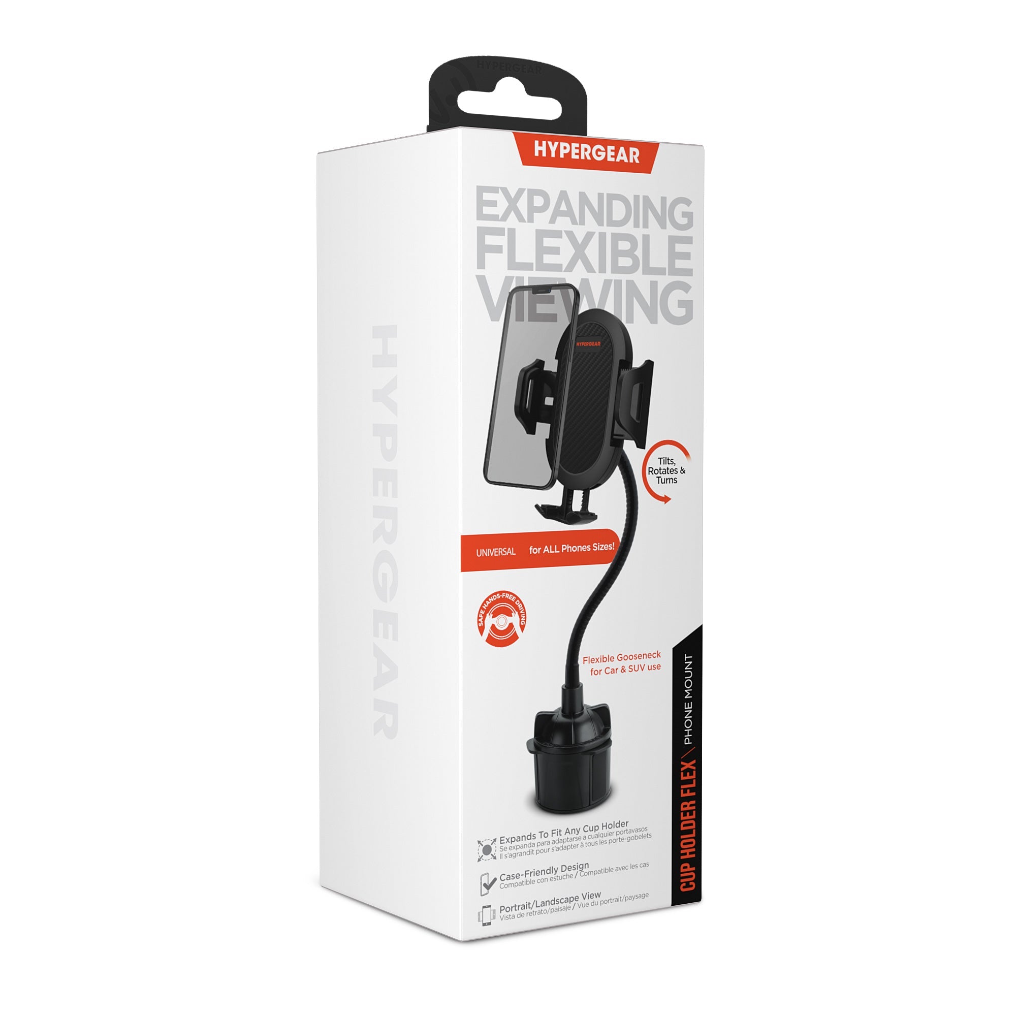 HyperGear Universal Cup Holder Flex Phone Mount w Rotatable Cradle Jupiter Gear Home