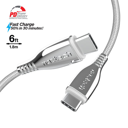 Naztech Titanium USB-C to USB-C Braided Cable 6ft Jupiter Gear Home