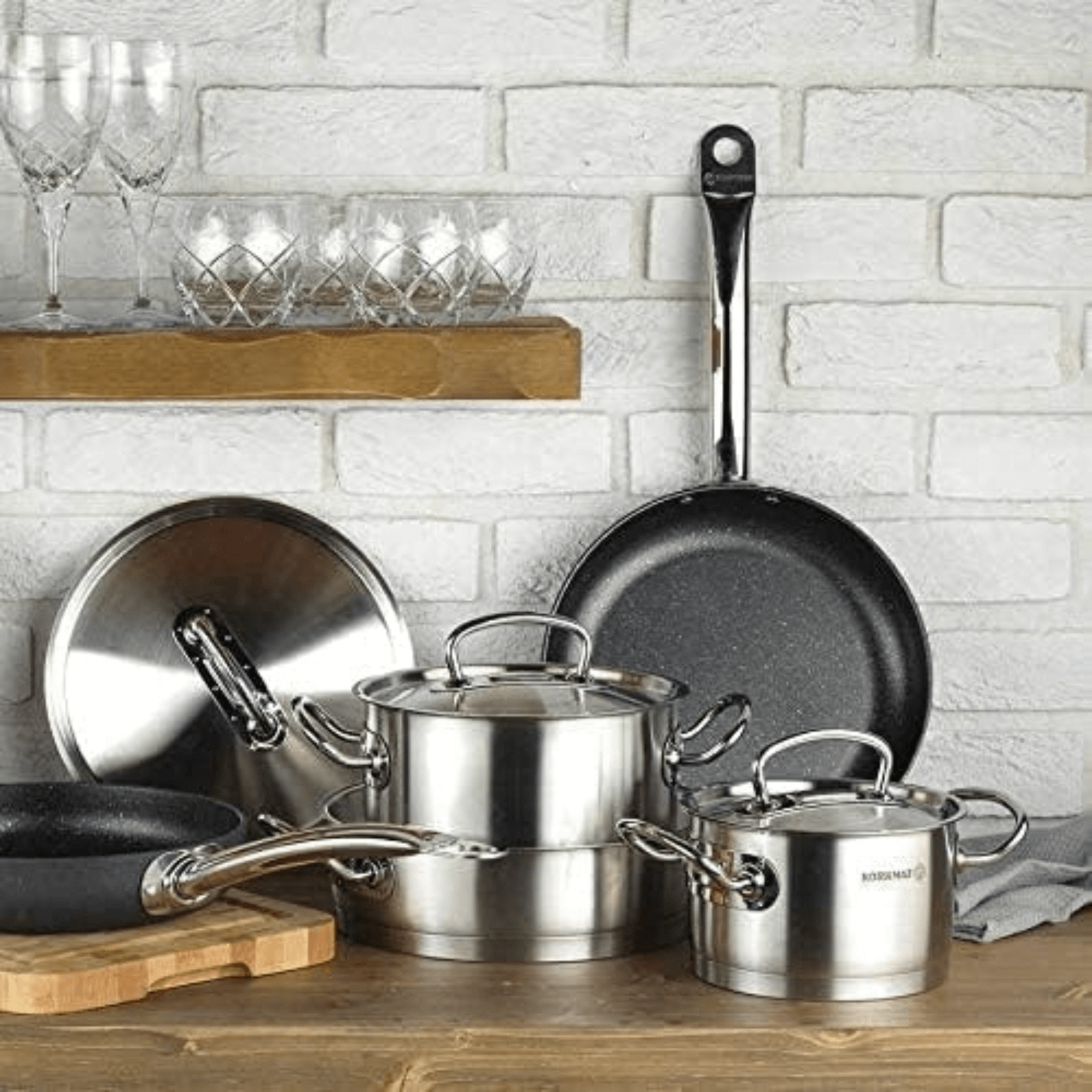 Korkmaz Proline 2Qt Stainless Steel Saucepan with High Profile Lid Jupiter Gear Home