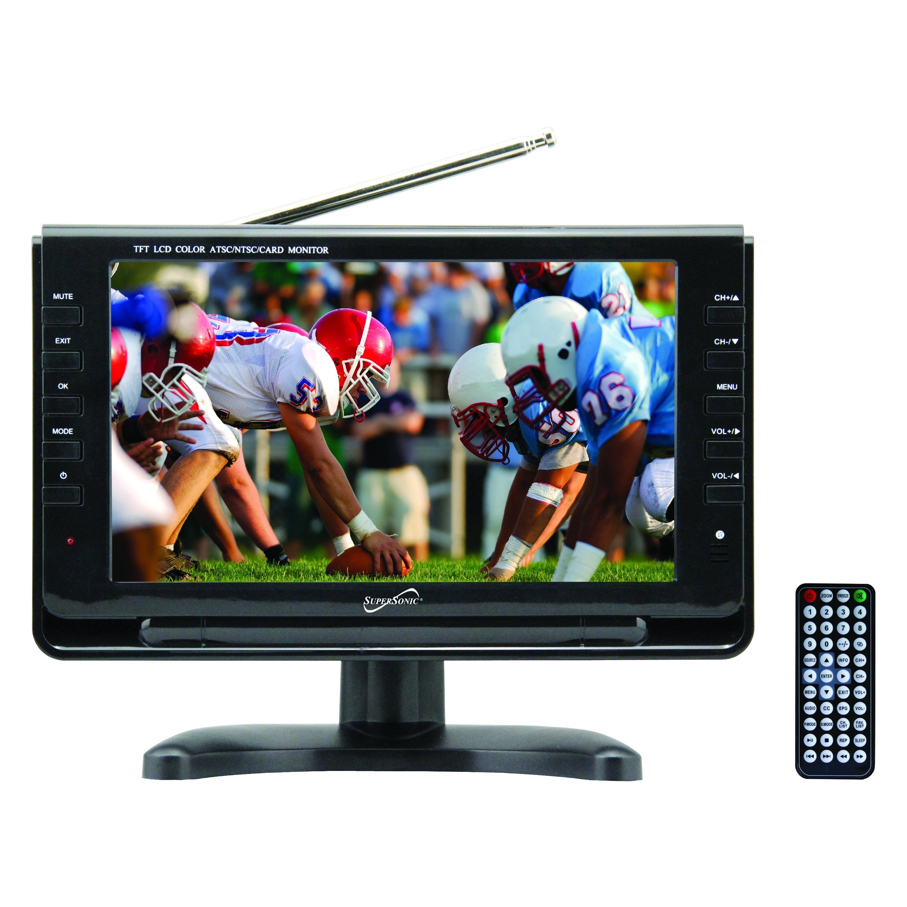 Supersonic 9" Portable Digital LCD TV with USB &amp; SD Inputs, 12 Volt ACDC Compatible for RVs (SC-499) Jupiter Gear Home