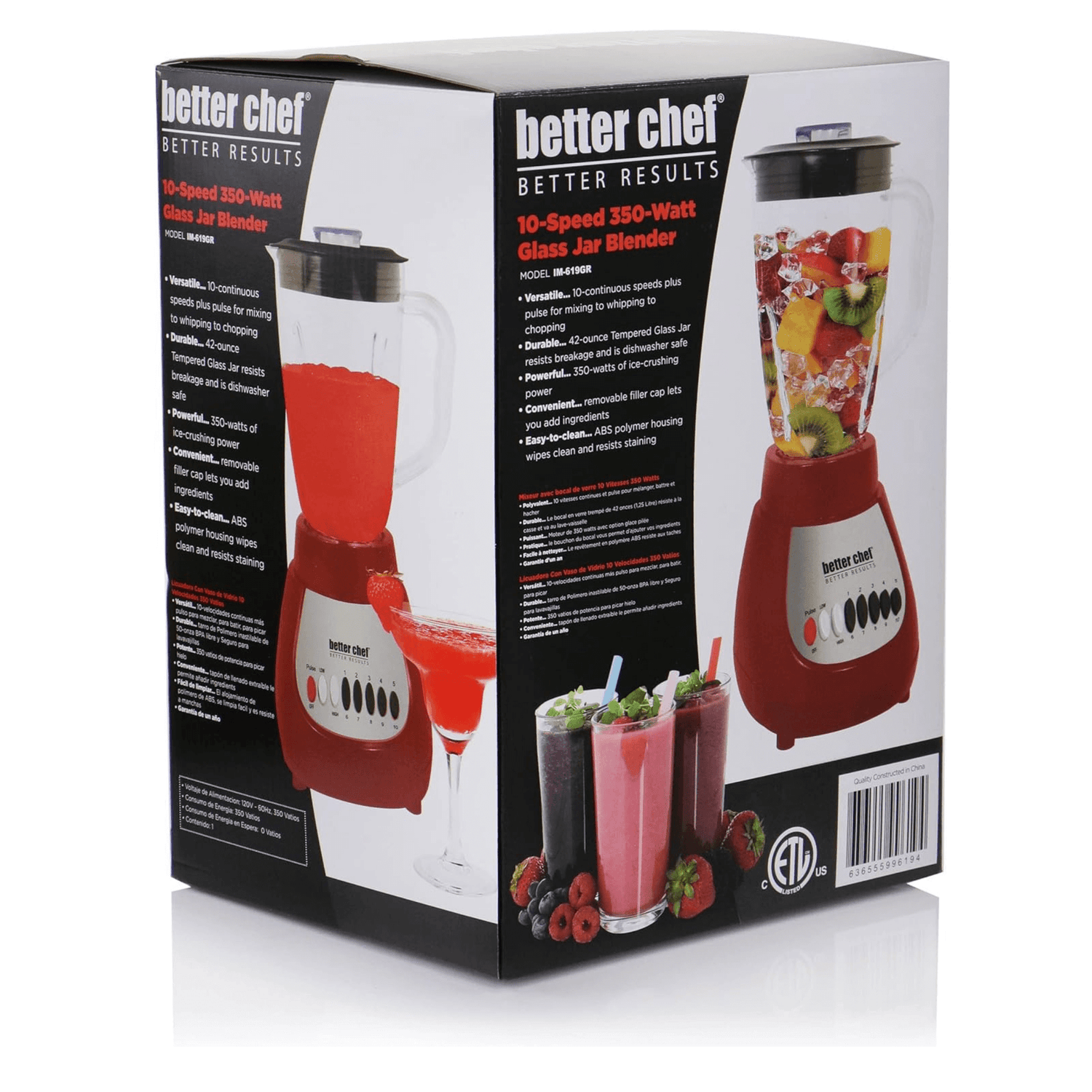 Better Chef Classic 10-Speed 5-Cup Glass Jar Blender Jupiter Gear Home