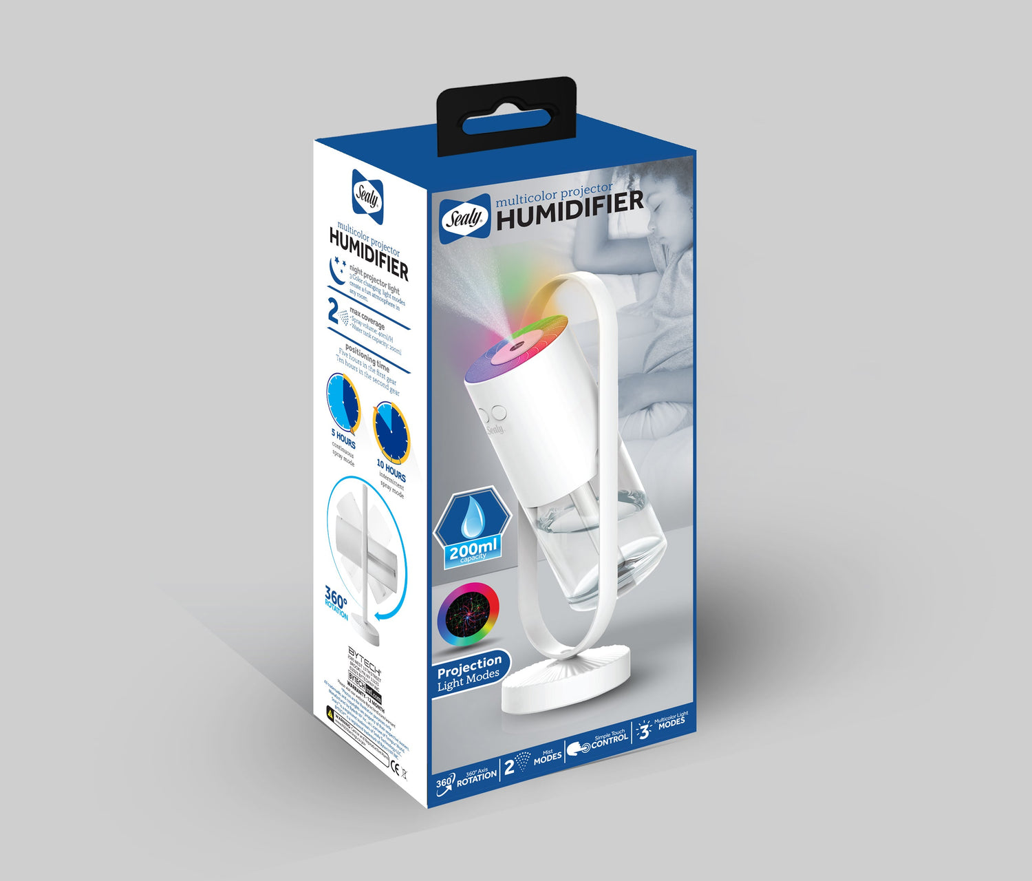 Sealy Humidifier with Multi-Color Light-Up Projector (HU-100) Jupiter Gear Home