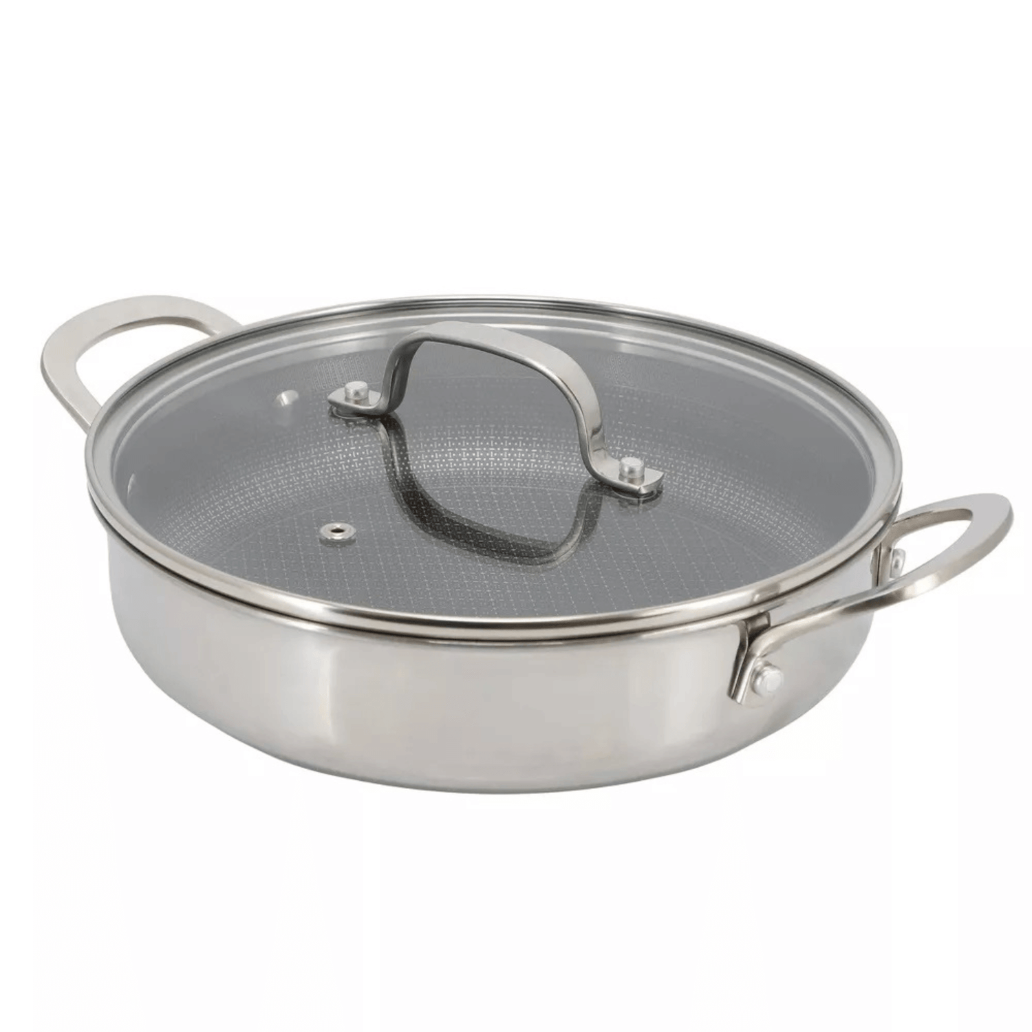 Better Chef 11-Inch 3-Ply Stainless Steel Nonstick Deep Fry Pan with Lid Jupiter Gear Home
