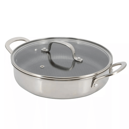 Better Chef 11-Inch 3-Ply Stainless Steel Nonstick Deep Fry Pan with Lid Jupiter Gear Home