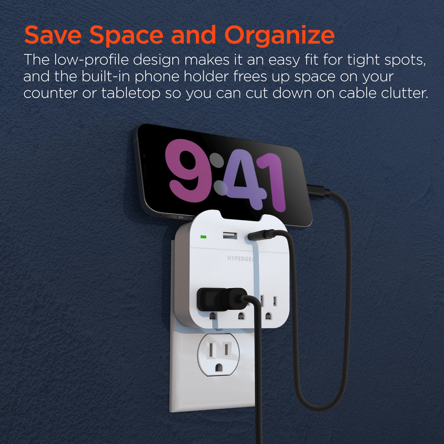 HyperGear Wall Adapter Power Strip 3 Outlets Jupiter Gear Home