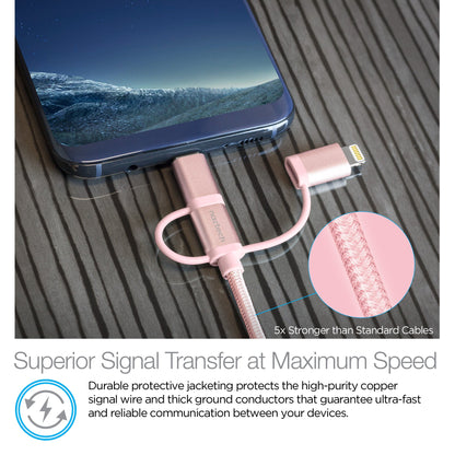 Naztech 3X1 Micro Lightning &amp; USB-C Charge &amp; Sync 6ft Cable Jupiter Gear Home