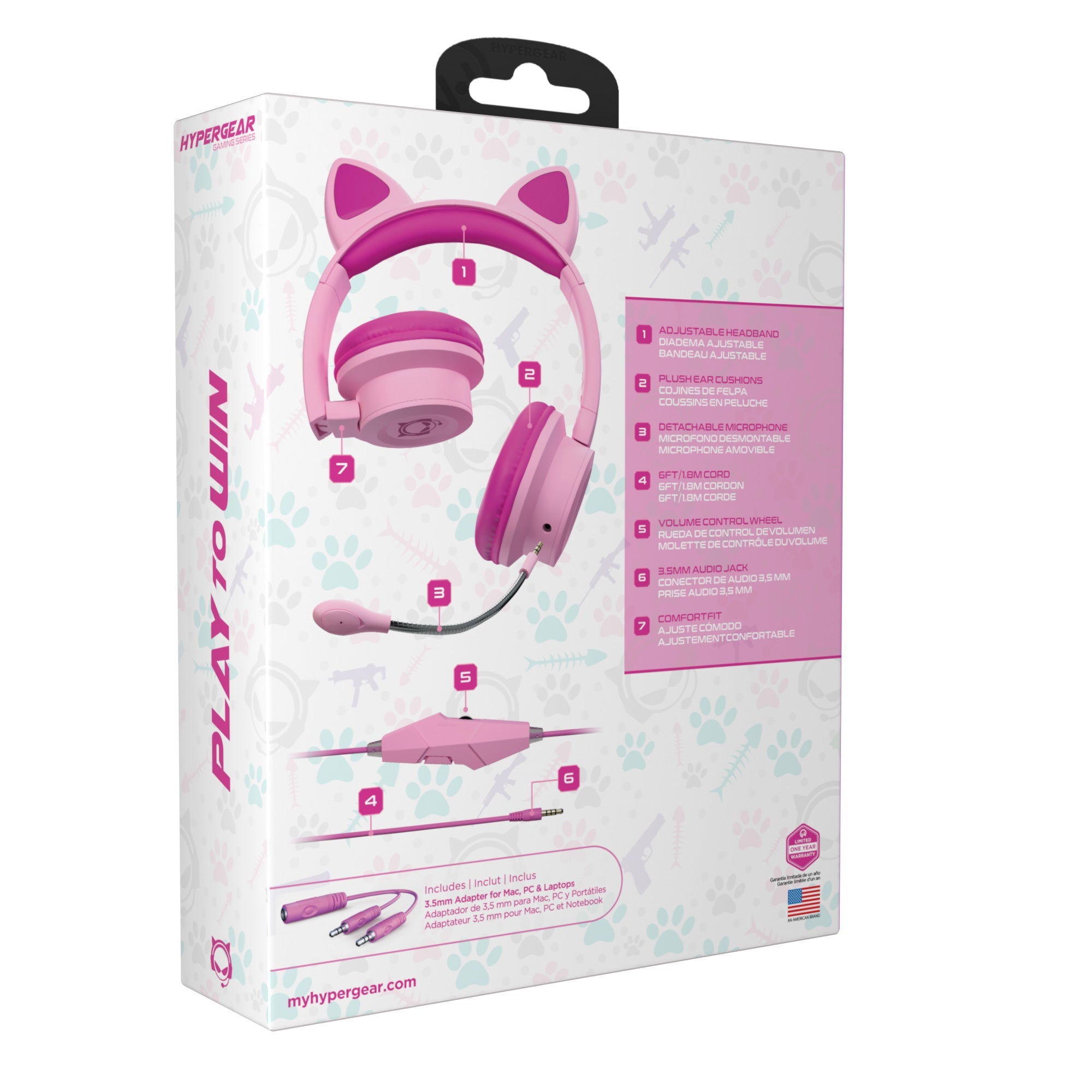 HyperGear Kombat Kitty Gaming Headset with Detachable Mic Jupiter Gear Home