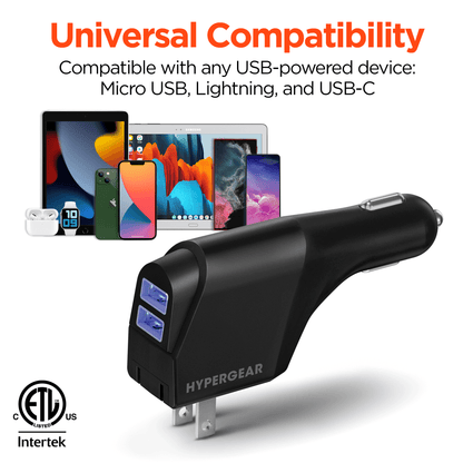 HyperGear Hybrid 2.1A Dual USB Car/Wall Charger Jupiter Gear Home