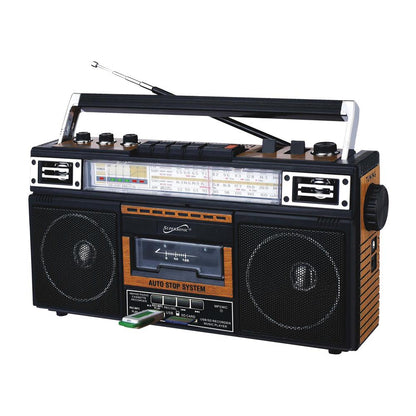 Supersonic 4 Band Bluetooth Radio &amp; Cassette Player + Cassette To Mp3 Converter Jupiter Gear Home