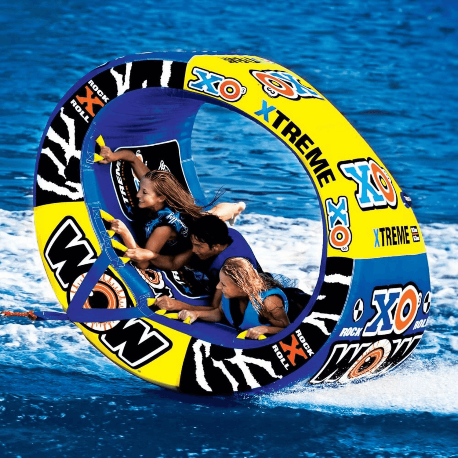 WOW Watersports Xtreme Inflatable Towable Ride-in-Oval for 1 to 3 Persons Jupiter Gear Home