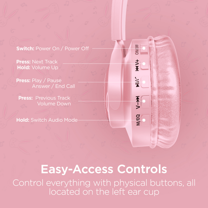 HyperGear Bunny Tracks Wireless Light-Up Headphones Jupiter Gear Home