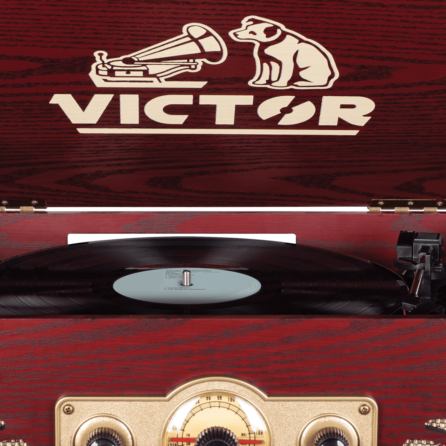 Victor Belmont 8-in-1 Wood Music Center Cherry - Refurbished Jupiter Gear Home