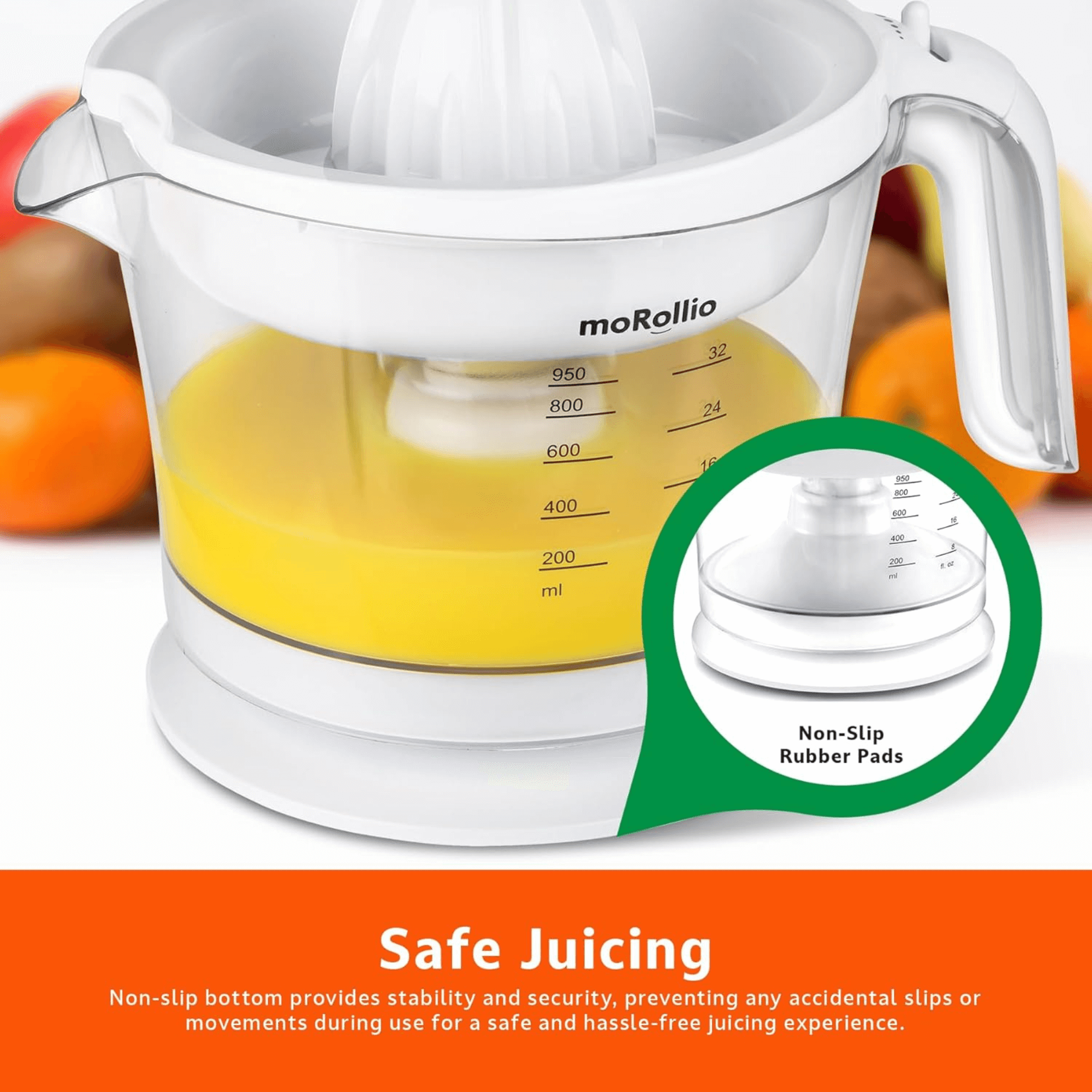 moRollio Compact 32oz Electric Citrus Juicer Jupiter Gear Home
