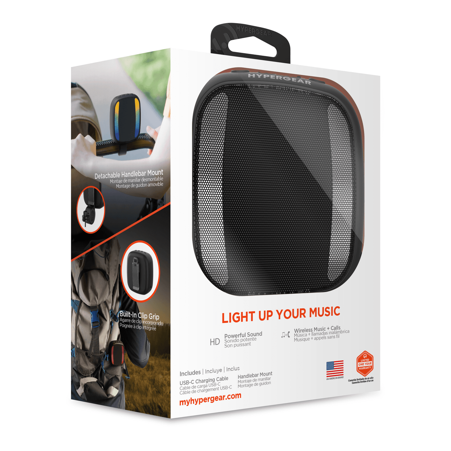 HyperGear Spin Cycle LED Wireless Bike Speaker Jupiter Gear Home