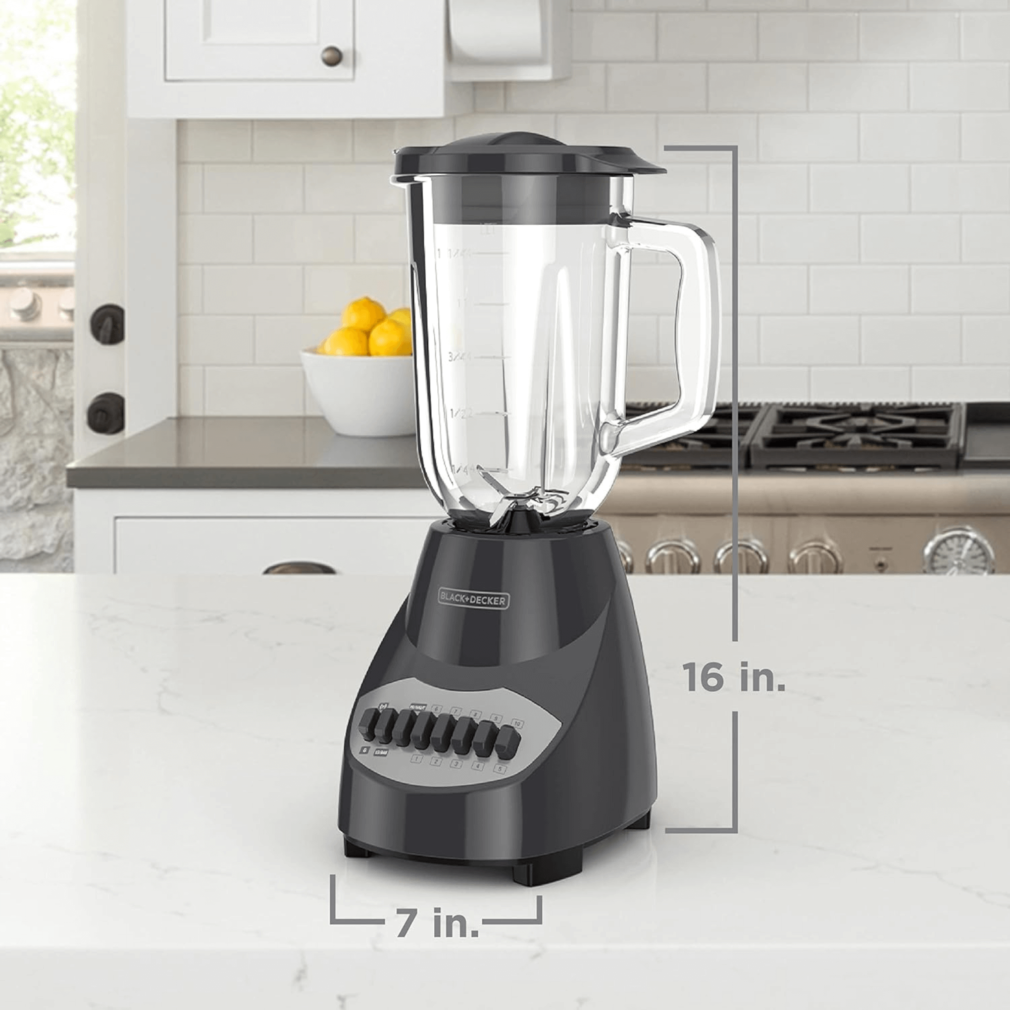 Black &amp; Decker 10-Speed 700W 4-Blade Countertop Glass Jar Blender Jupiter Gear Home